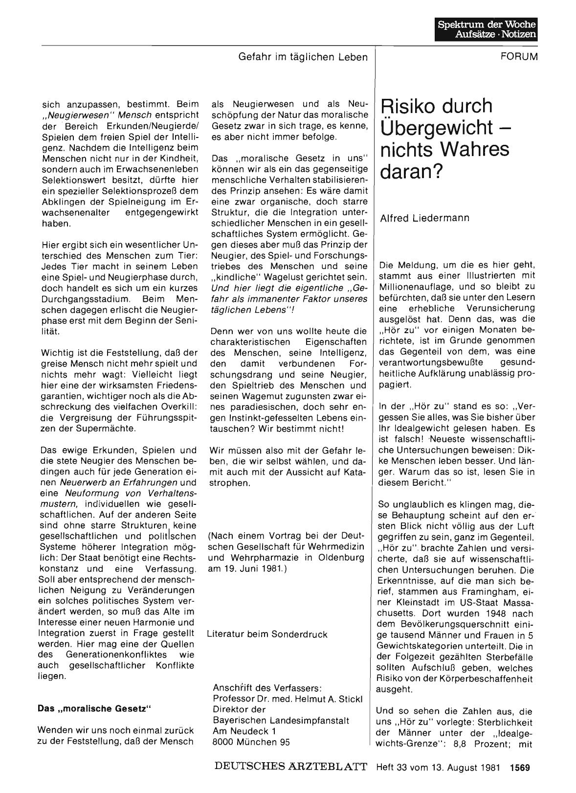Vorschauseite 1: Risiko durch Übergewicht — nichts Wahres daran?