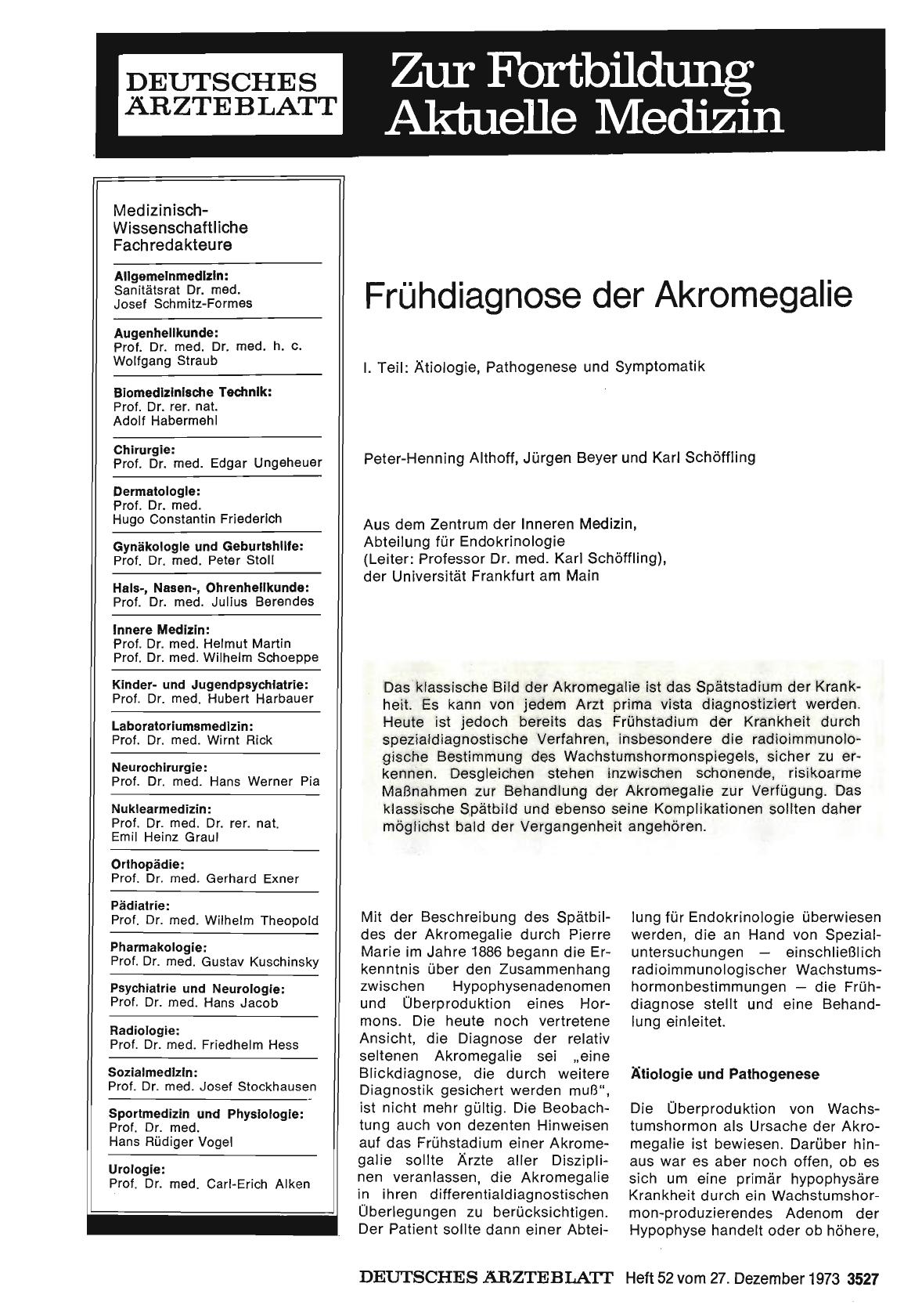 Vorschauseite 1: Frühdiagnose der Akromegalie