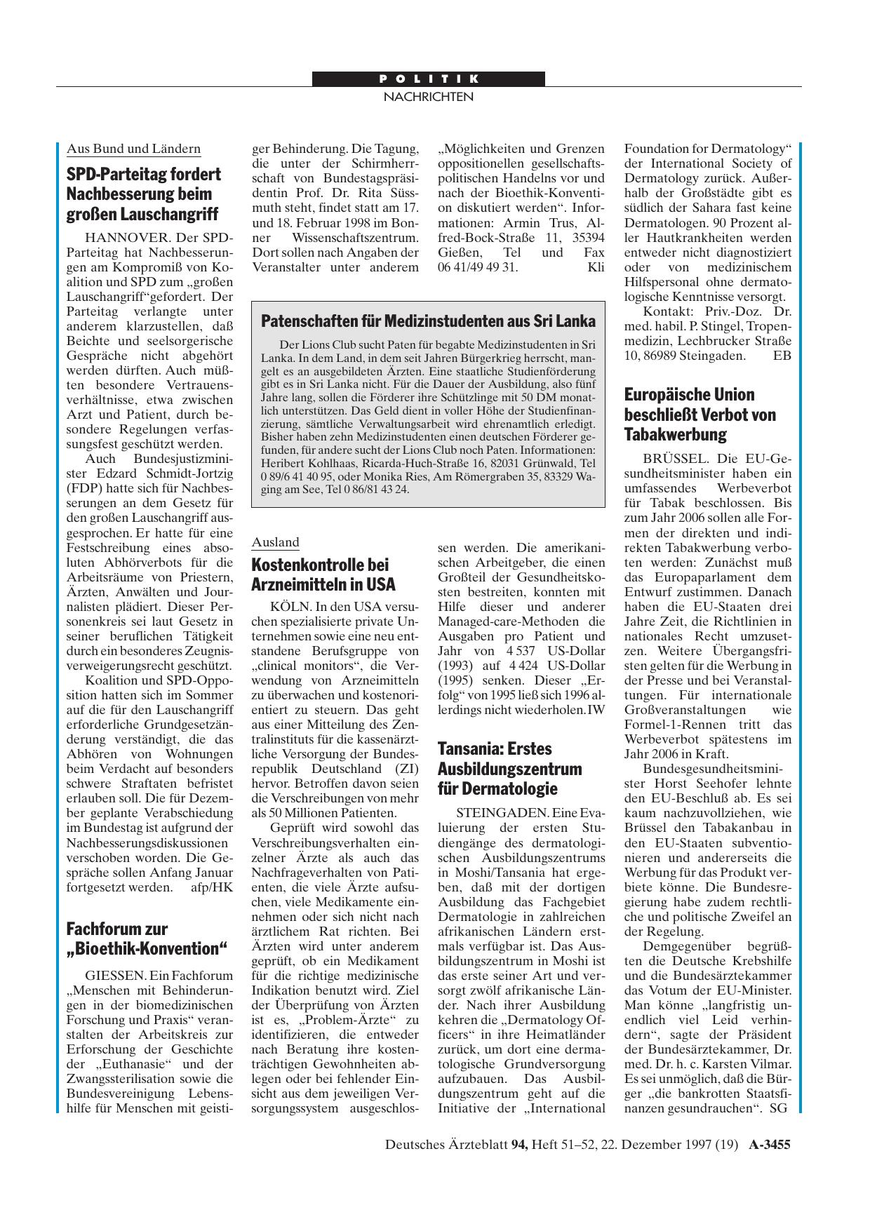 Vorschauseite 1: Patenschaften für Medizinstudenten aus Sri Lanka