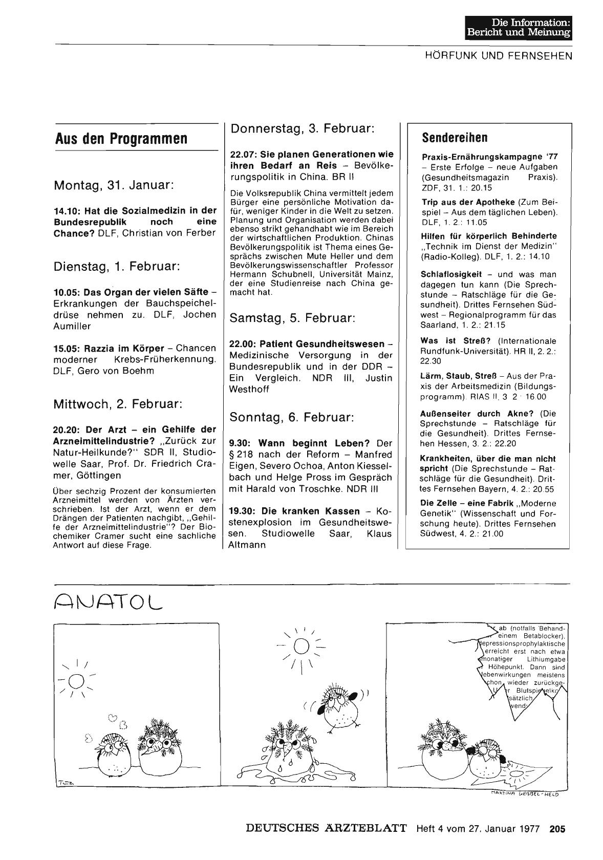 Vorschauseite 1: Aus den Programmen