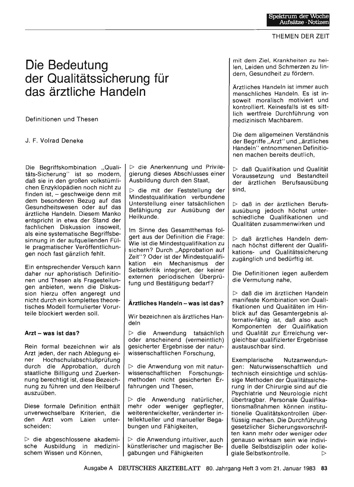Vorschauseite 1: Die Bedeutung der Qualitätssicherung für das ärztliche Handeln