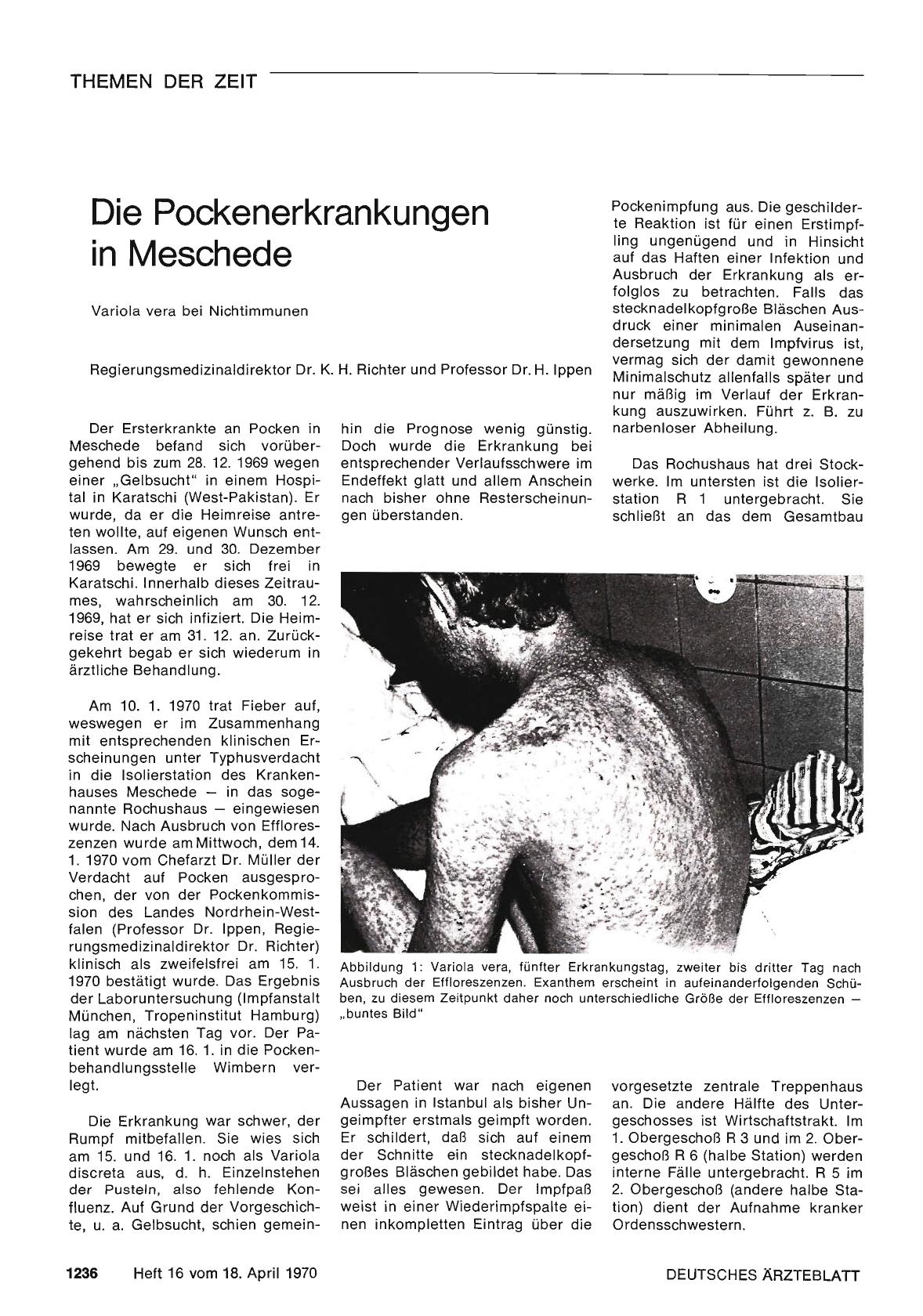 Vorschauseite 1: Die Pockenerkrankungen in Meschede