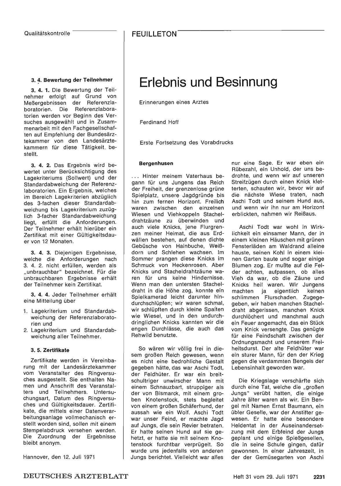 Vorschauseite 1: Erlebnis und Besinnung