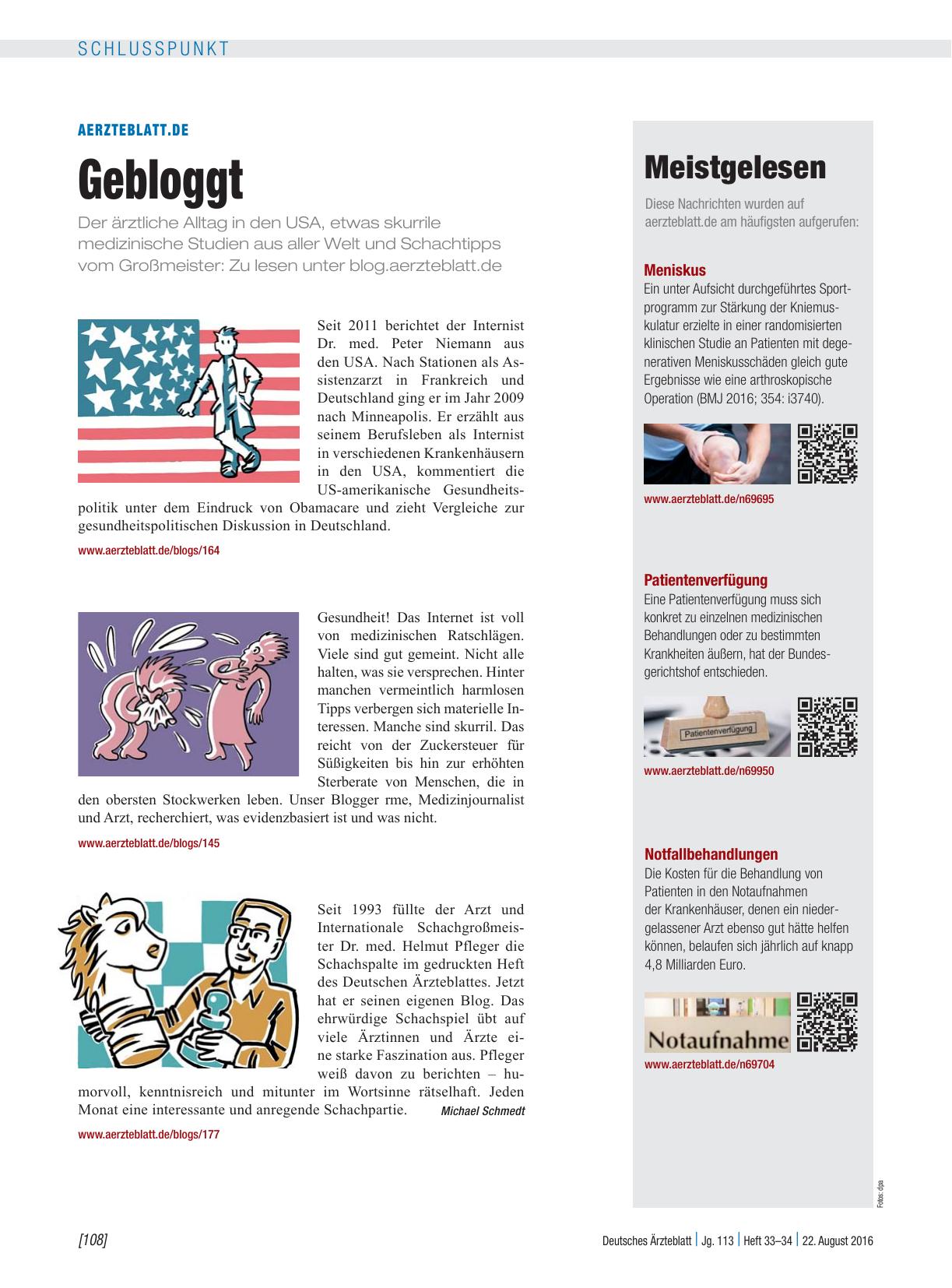 Vorschauseite 1: aerzteblatt.de: Gebloggt