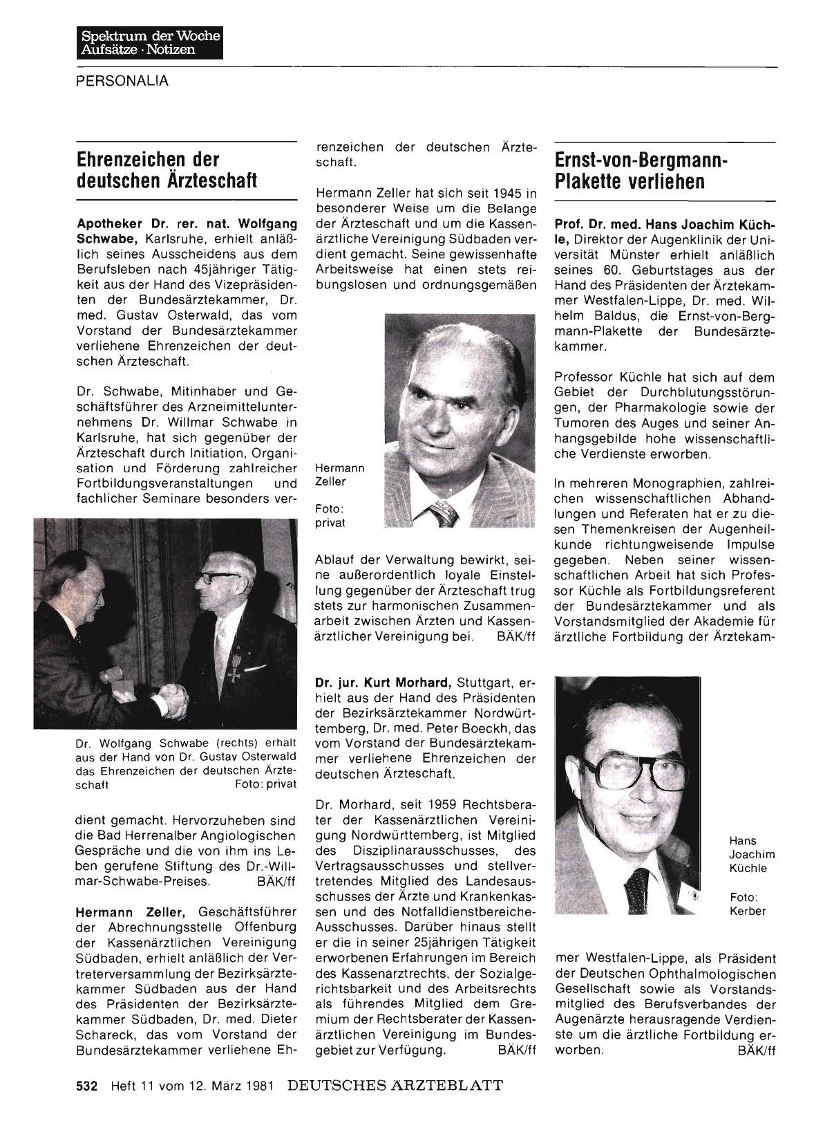 Vorschauseite 1: Ernst-von-BergmannPlakette verliehen