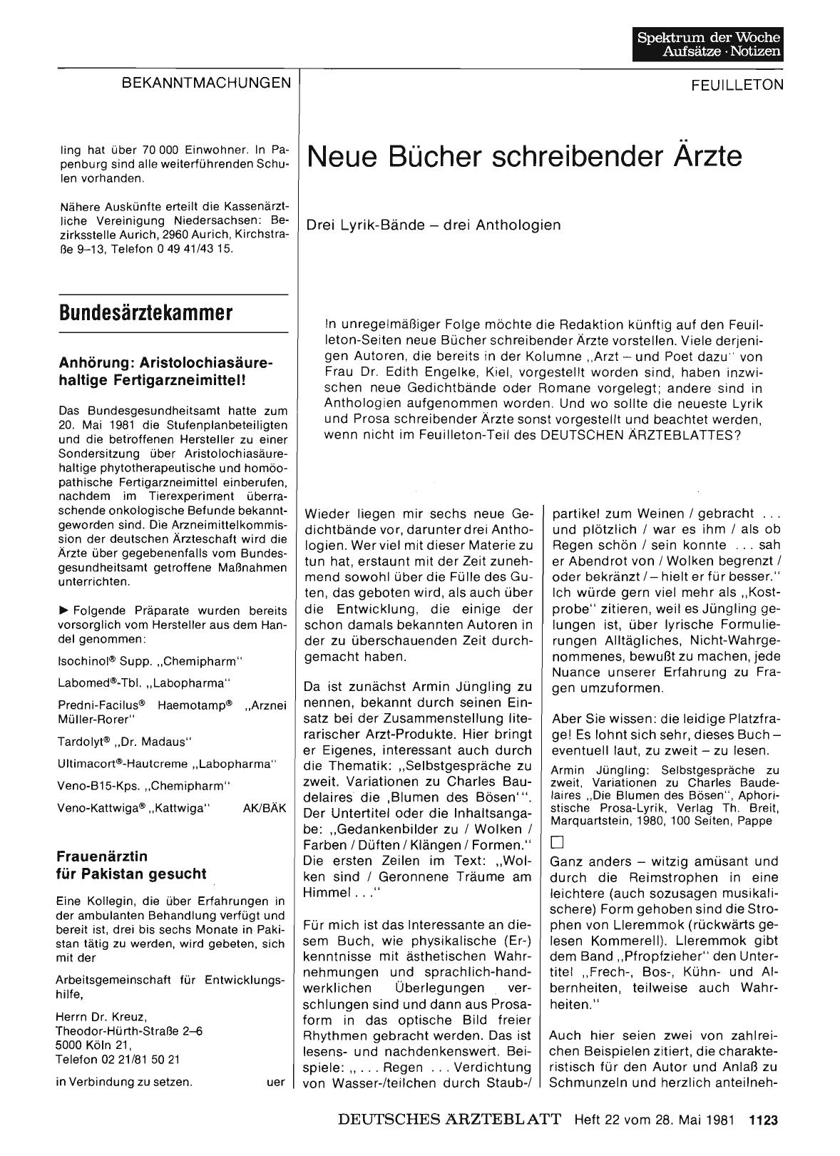 Vorschauseite 1: Bundesärztekammer