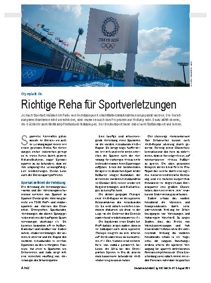 Vorschauseite 1: Olympia & Co.: Richtige Reha für Sportverletzungen