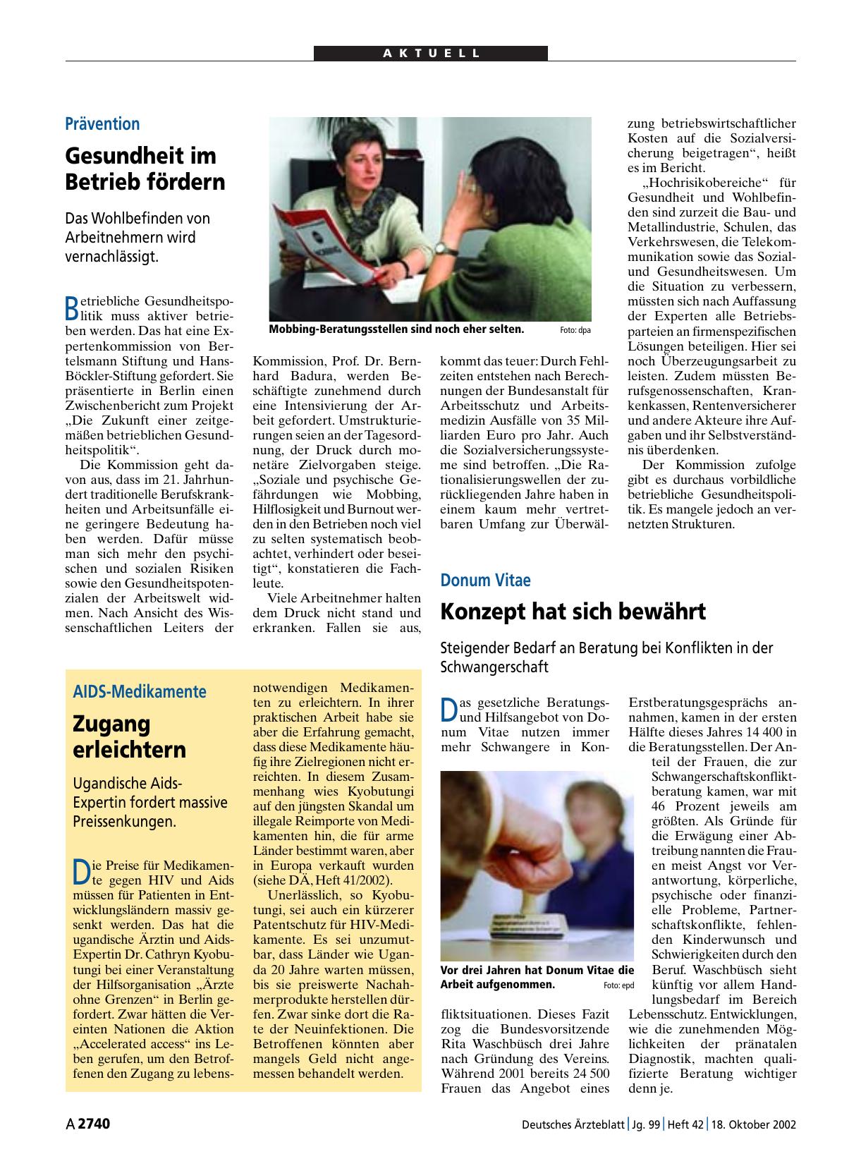 Vorschauseite 1: Prävention: Gesundheit im Betrieb fördern
