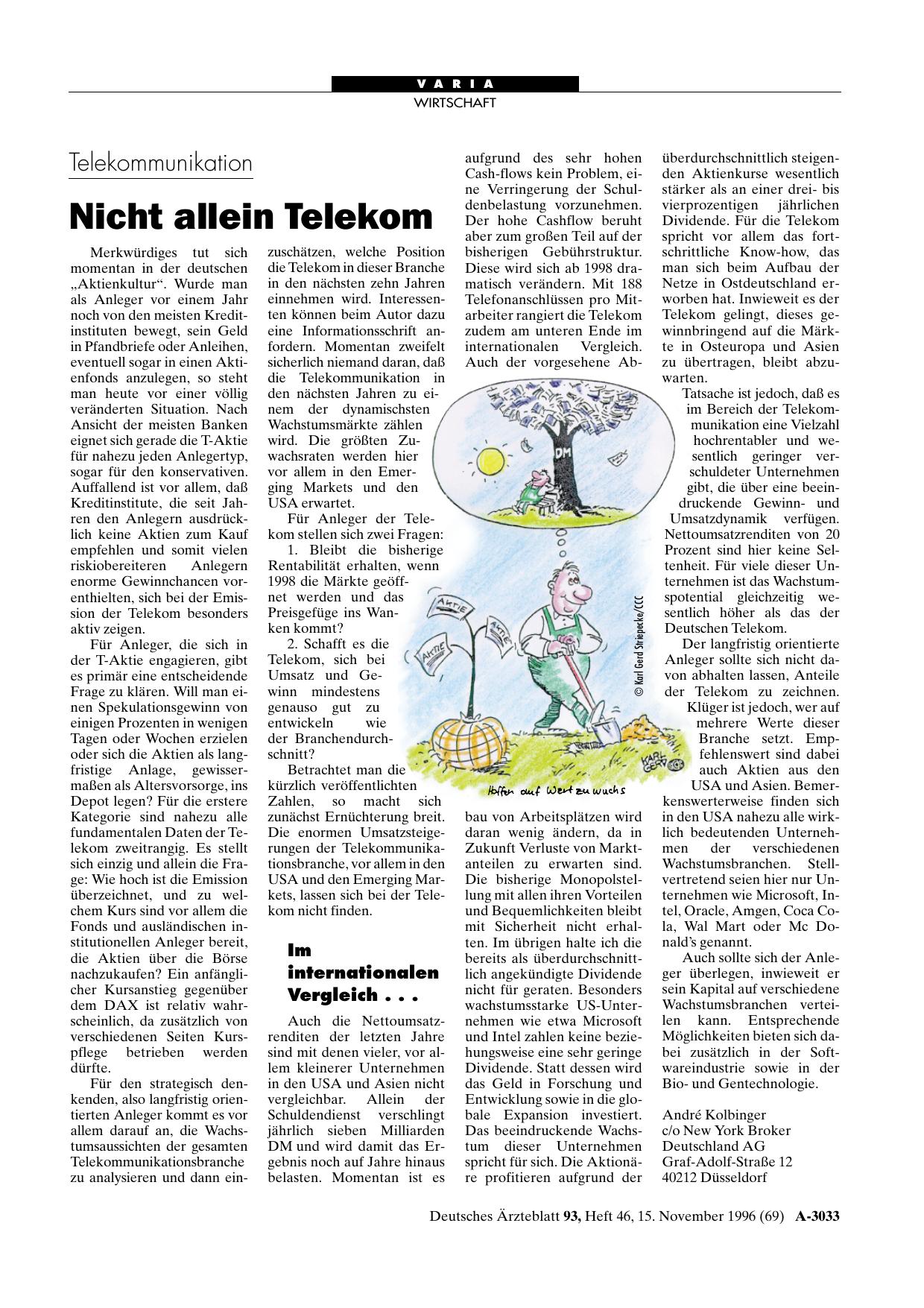 Vorschauseite 1: Telekommunikation: Nicht allein Telekom