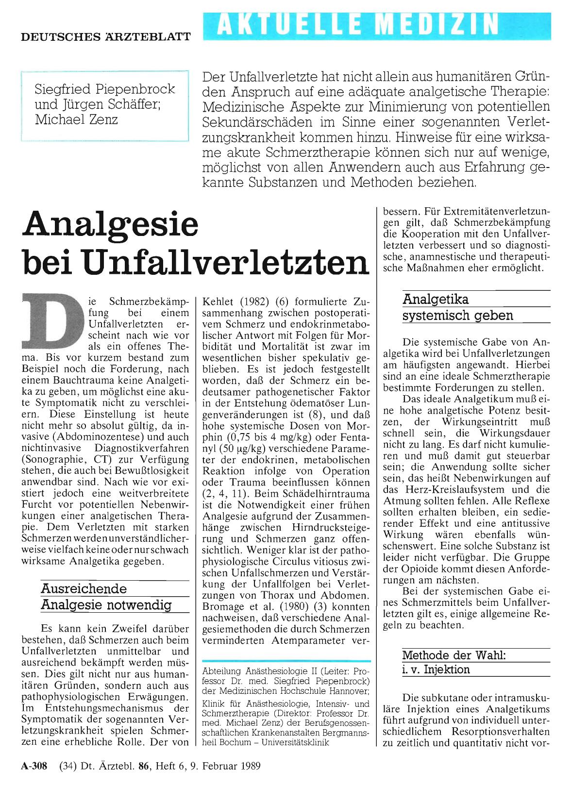 Vorschauseite 1: Analgesie bei Unfallverletzten