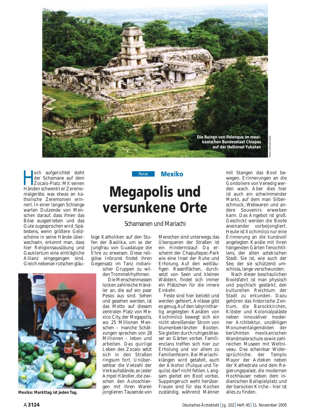 Vorschauseite 1: Mexiko: Megapolis und versunkene Orte – Schamanen und Mariachi