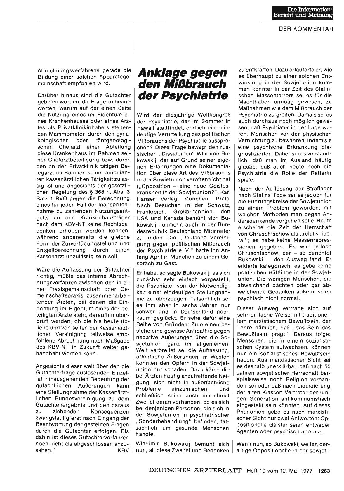 Vorschauseite 1: Anklage gegen den Mißbrauch der Psychiatrie