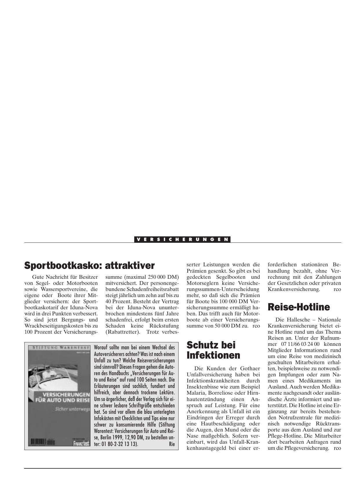 Vorschauseite 1: Reise-Hotline