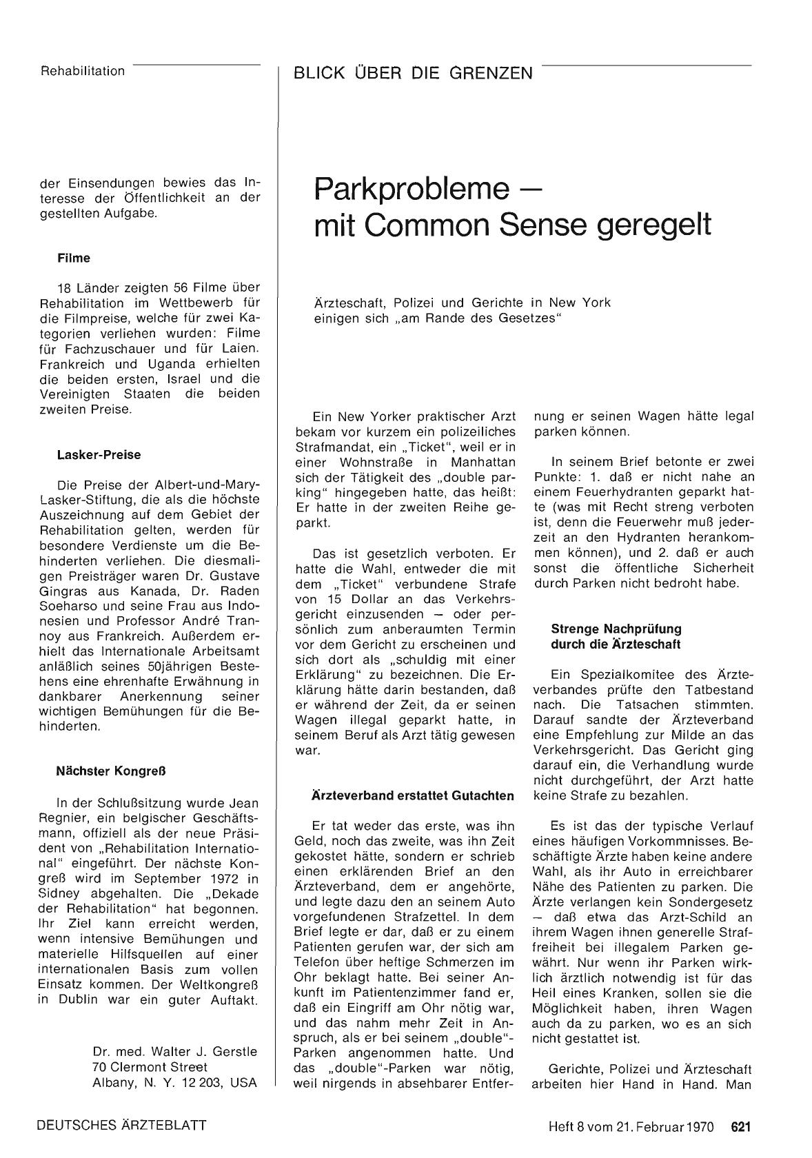 Vorschauseite 1: Parkprobleme — mit Common Sense geregelt