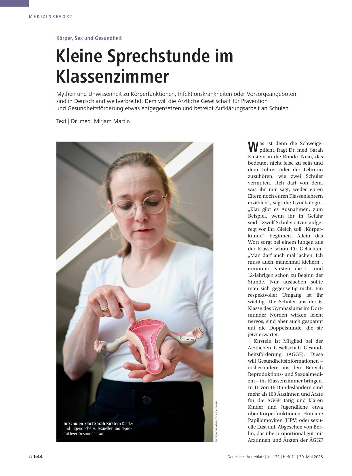 Vorschauseite 1: Körper, Sex und Gesundheit: Kleine Sprechstunde im Klassenzimmer