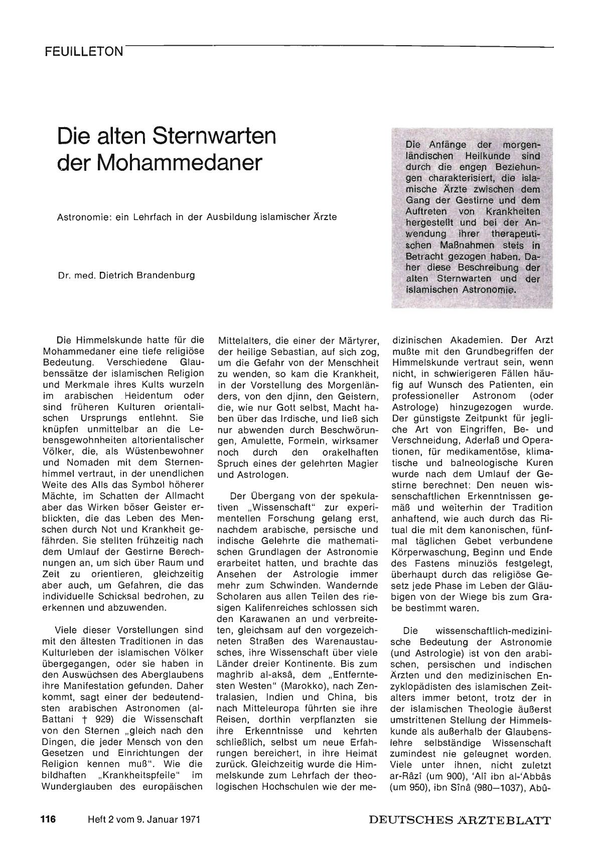 Vorschauseite 1: Die alten Sternwarten der Mohammedaner