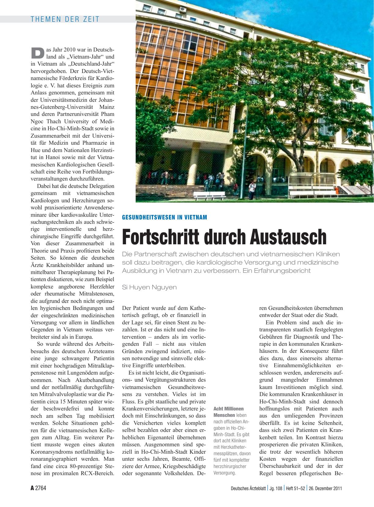 Vorschauseite 1: Gesundheitswesen in Vietnam: Fortschritt durch Austausch