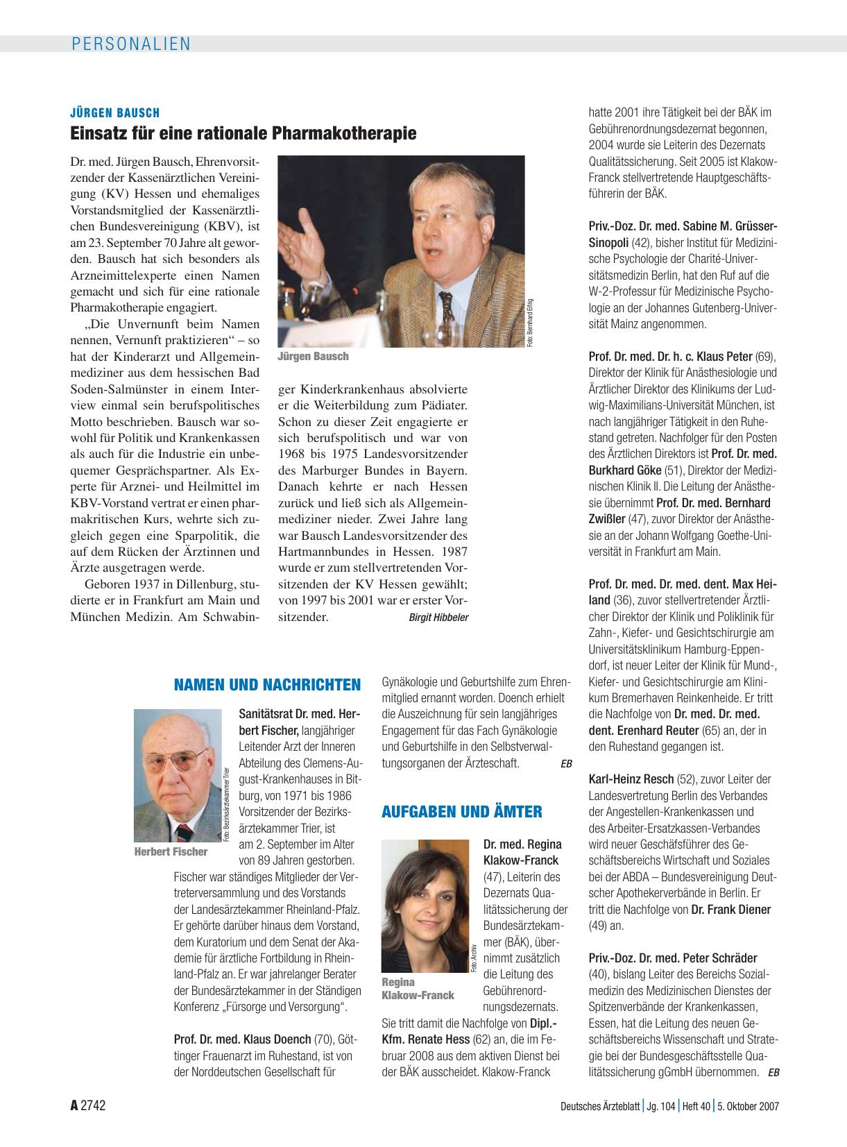 Vorschauseite 1: Namen und Nachrichten