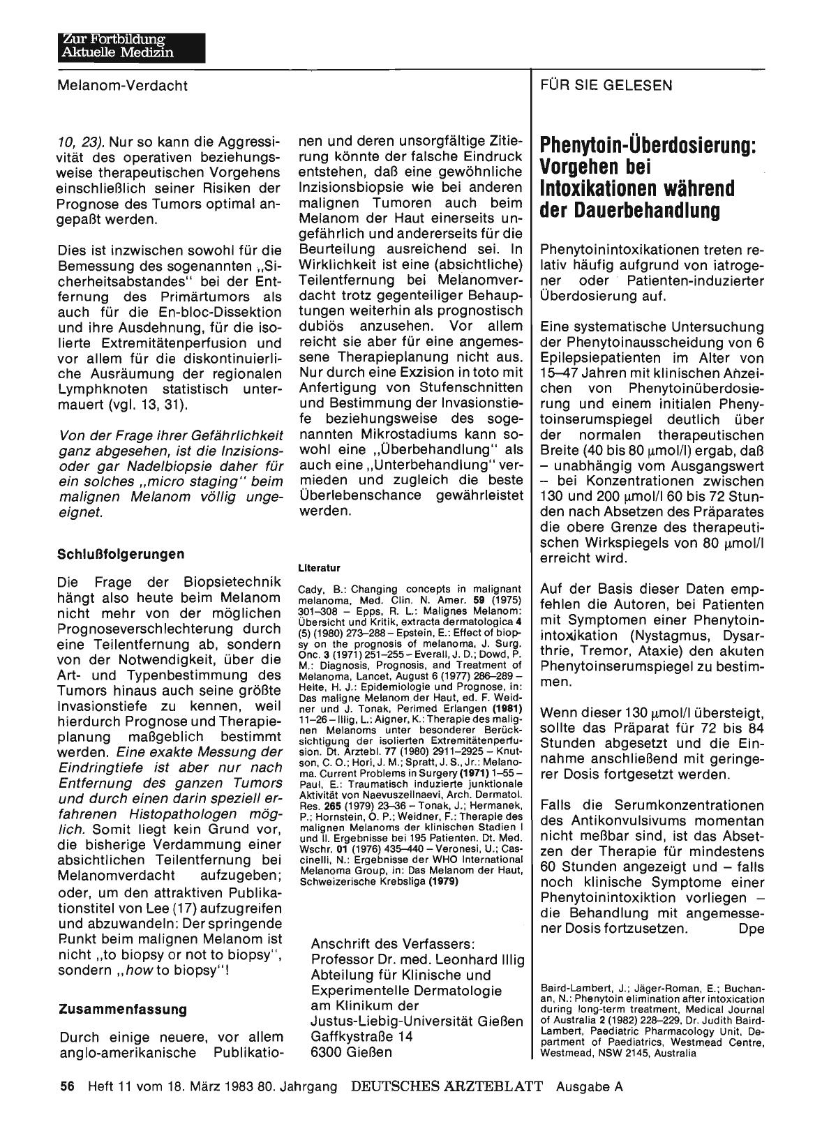Vorschauseite 1: Phenytoin-Überdosierung: Vorgehen bei Intoxikationen während der Dauerbehandlung