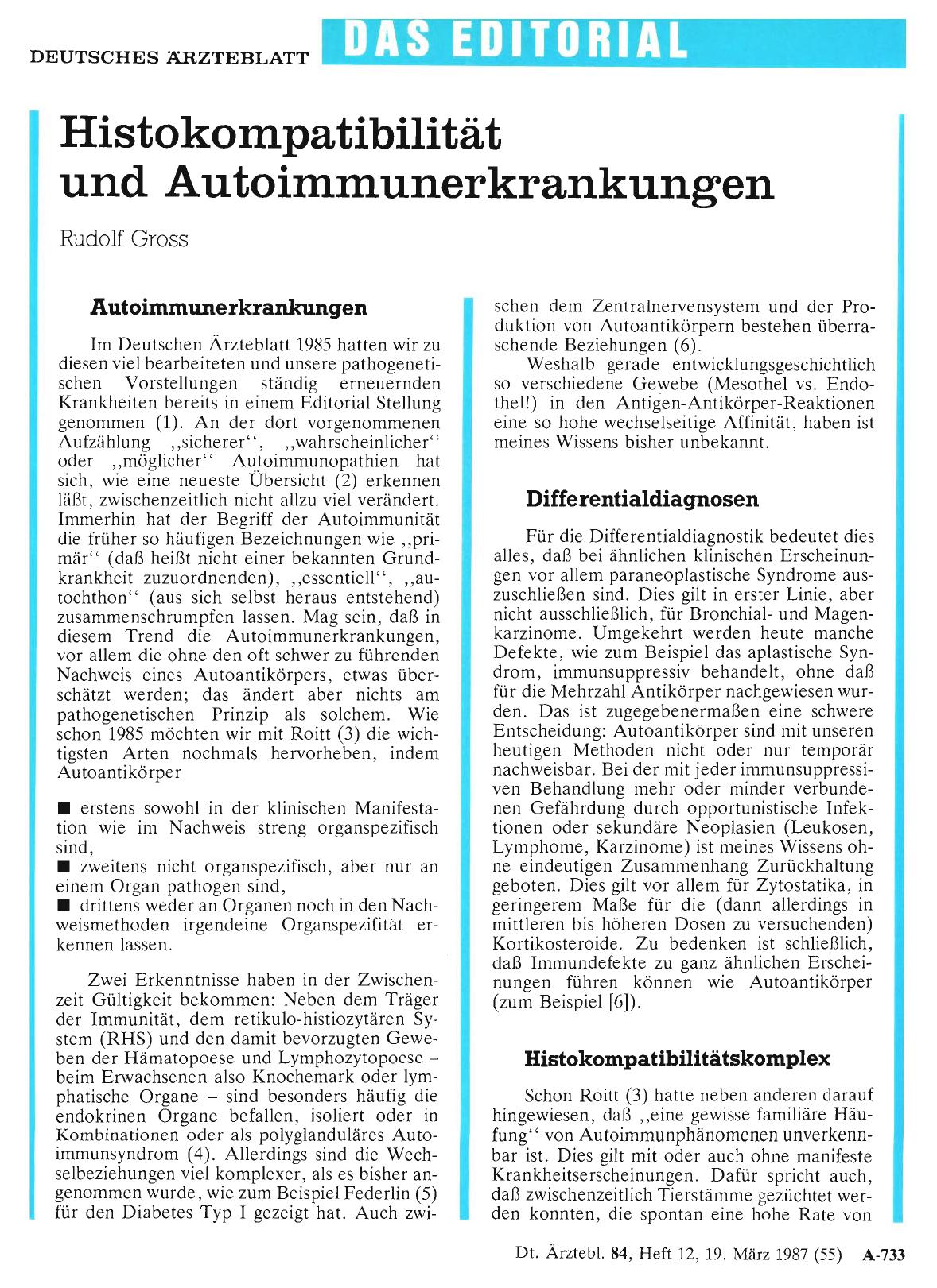 Vorschauseite 1: Histokompatibilität und Autoimmunerkrankungen