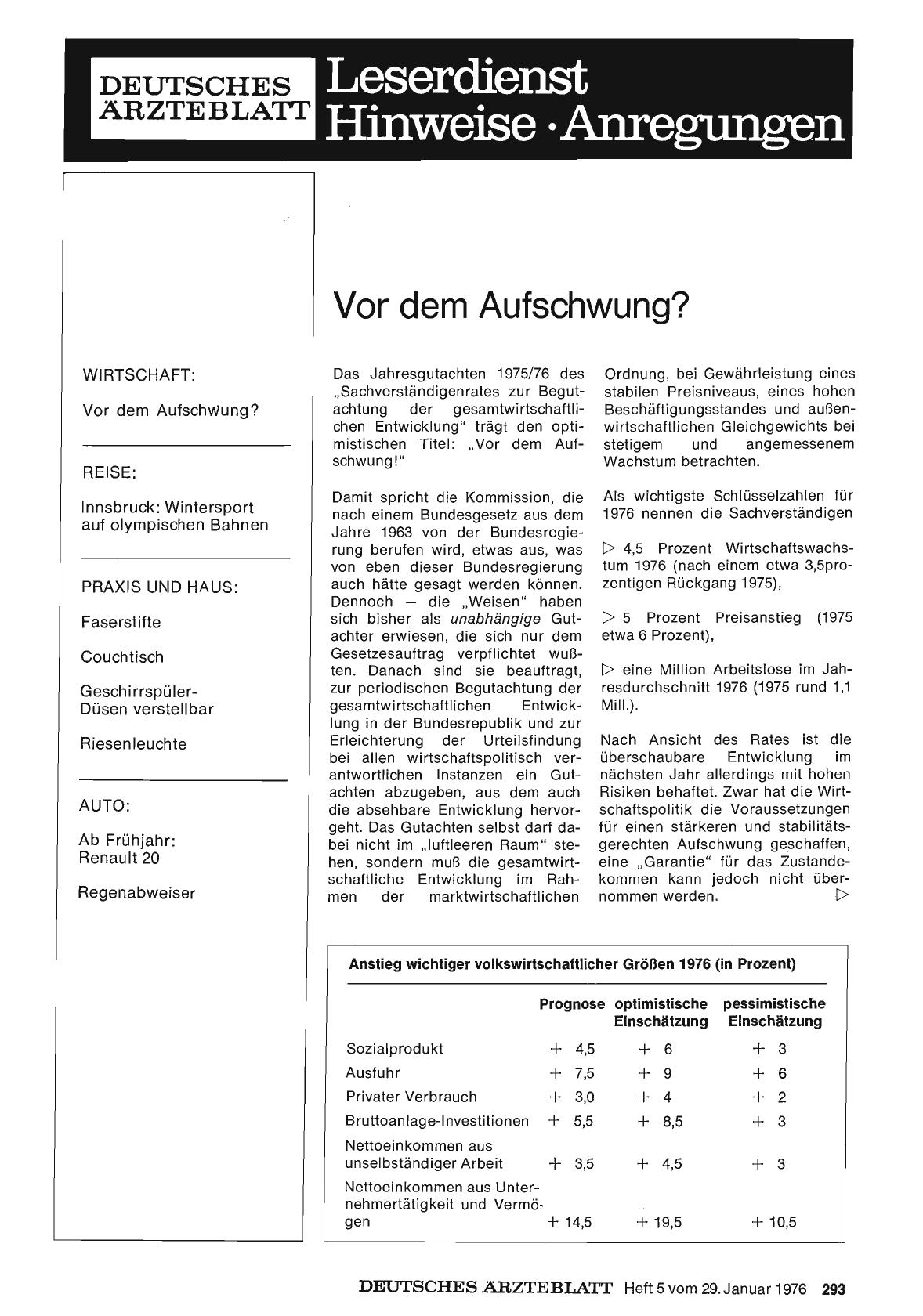 Vorschauseite 1: Vor dem Aufschwung?