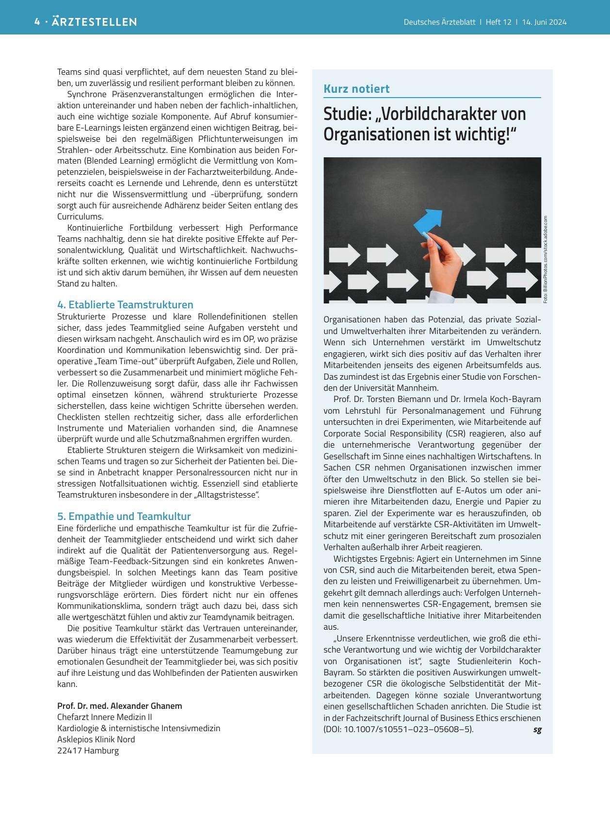 Vorschauseite 1: Studie: „Vorbildcharakter von Organisationen ist wichtig! “