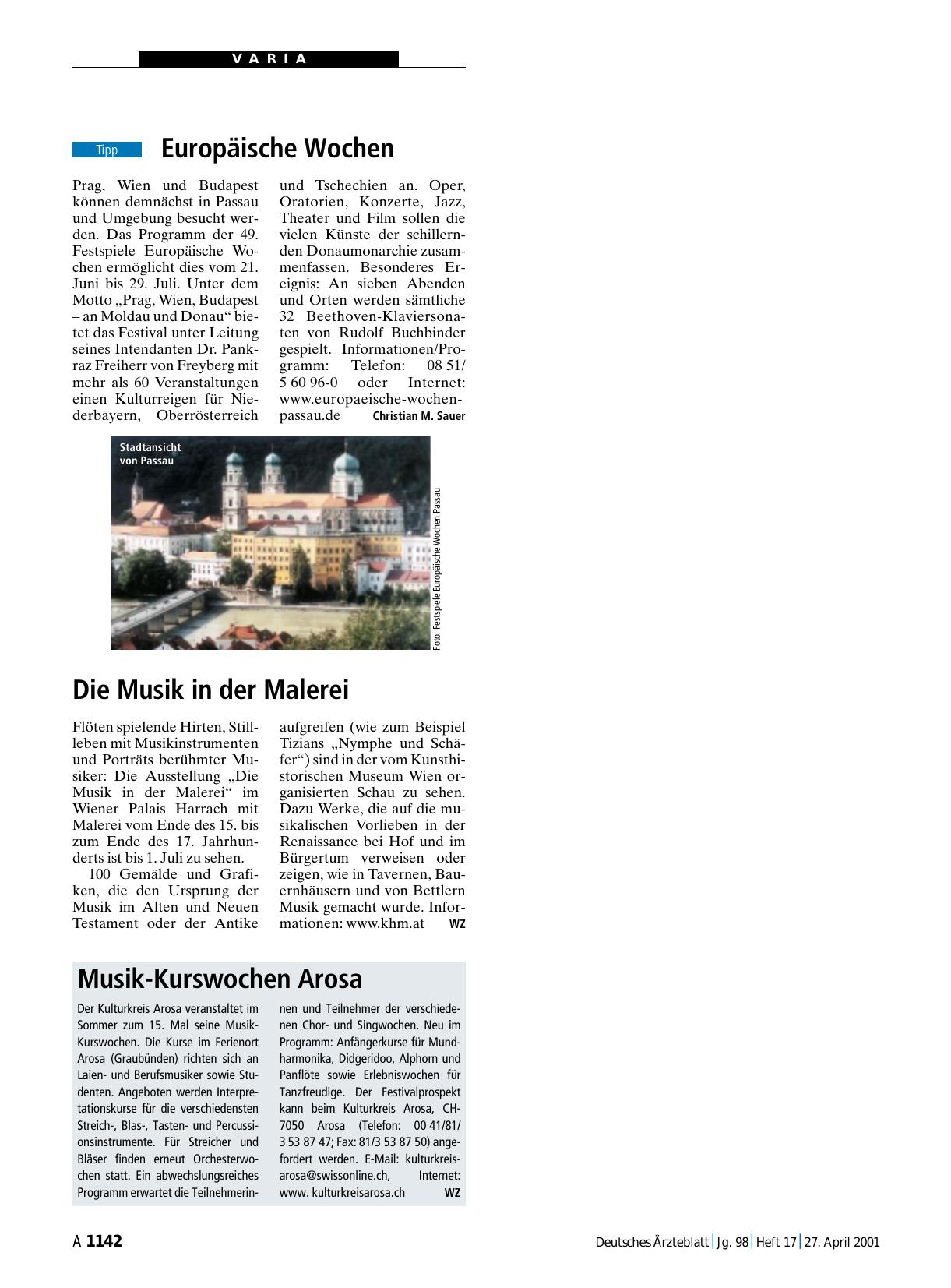 Vorschauseite 1: Europäische Wochen