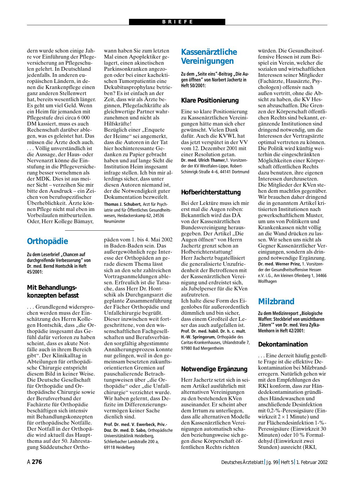 Vorschauseite 1: Milzbrand: Dekontamination