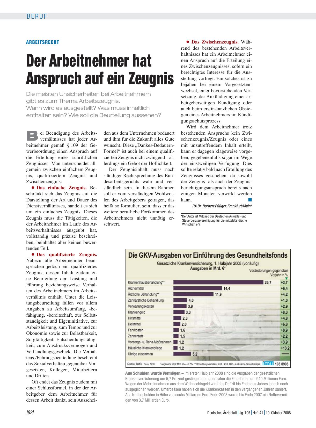 Vorschauseite 1: Arbeitsrecht: Der Arbeitnehmer hat Anspruch auf ein Zeugnis