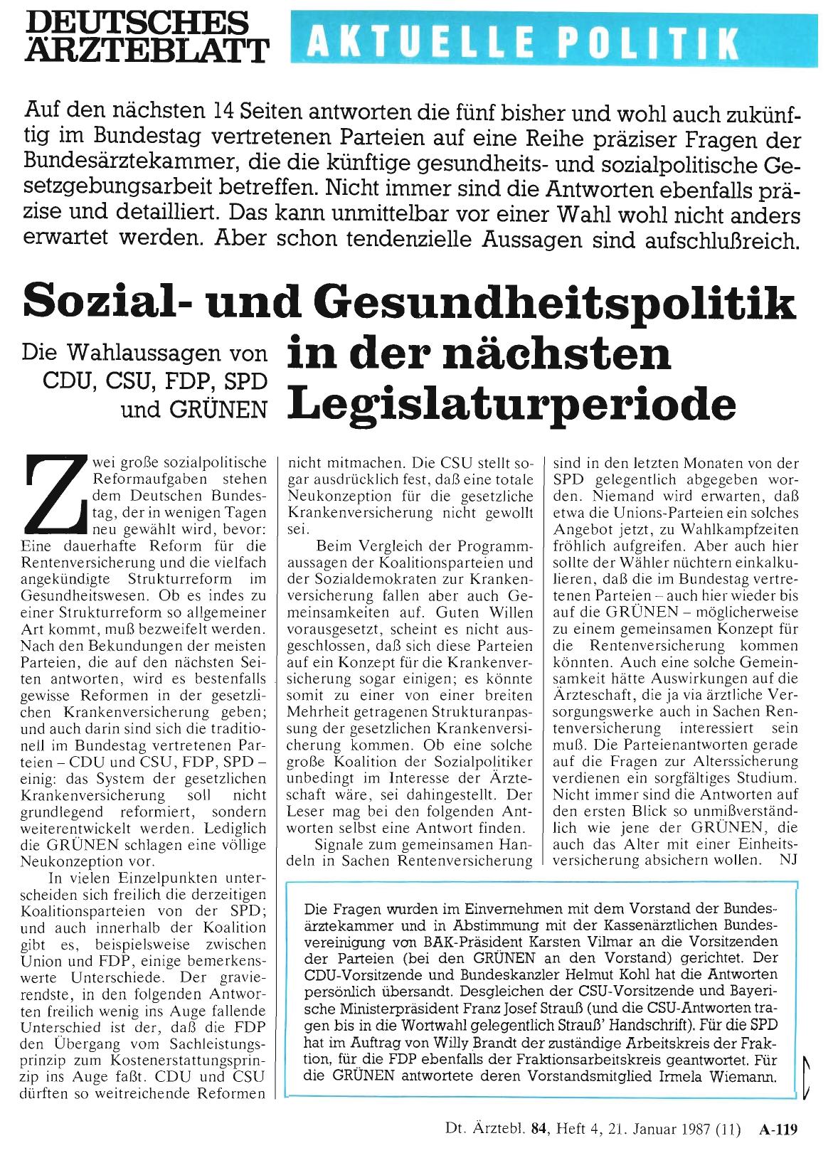 Vorschauseite 1: Sozialund Gesundheitspolitik in der nächsten Legislaturperiode - Die Wahlaussagen von CDU, CSU, FDP, SPD und GRÜNEN