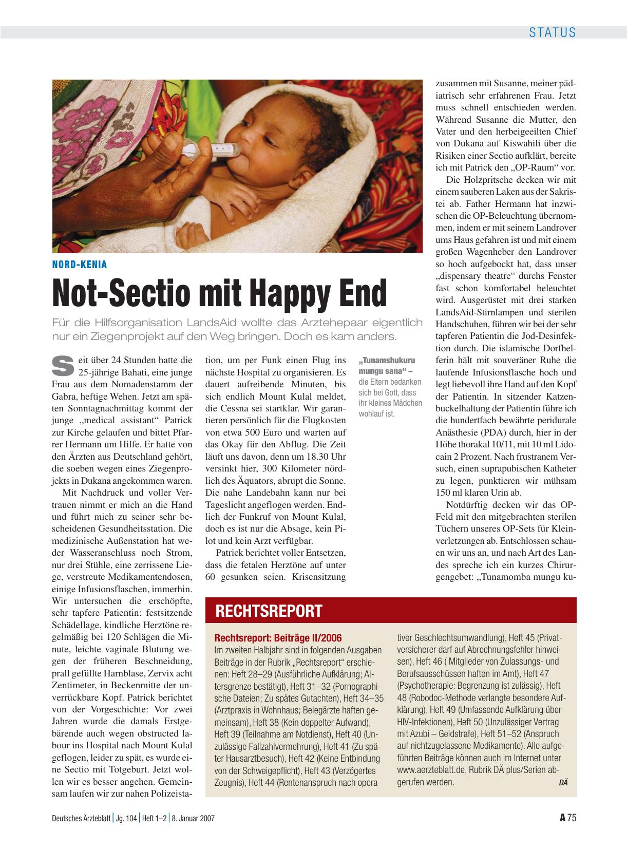 Vorschauseite 1: Rechtsreport: Beiträge II/2006