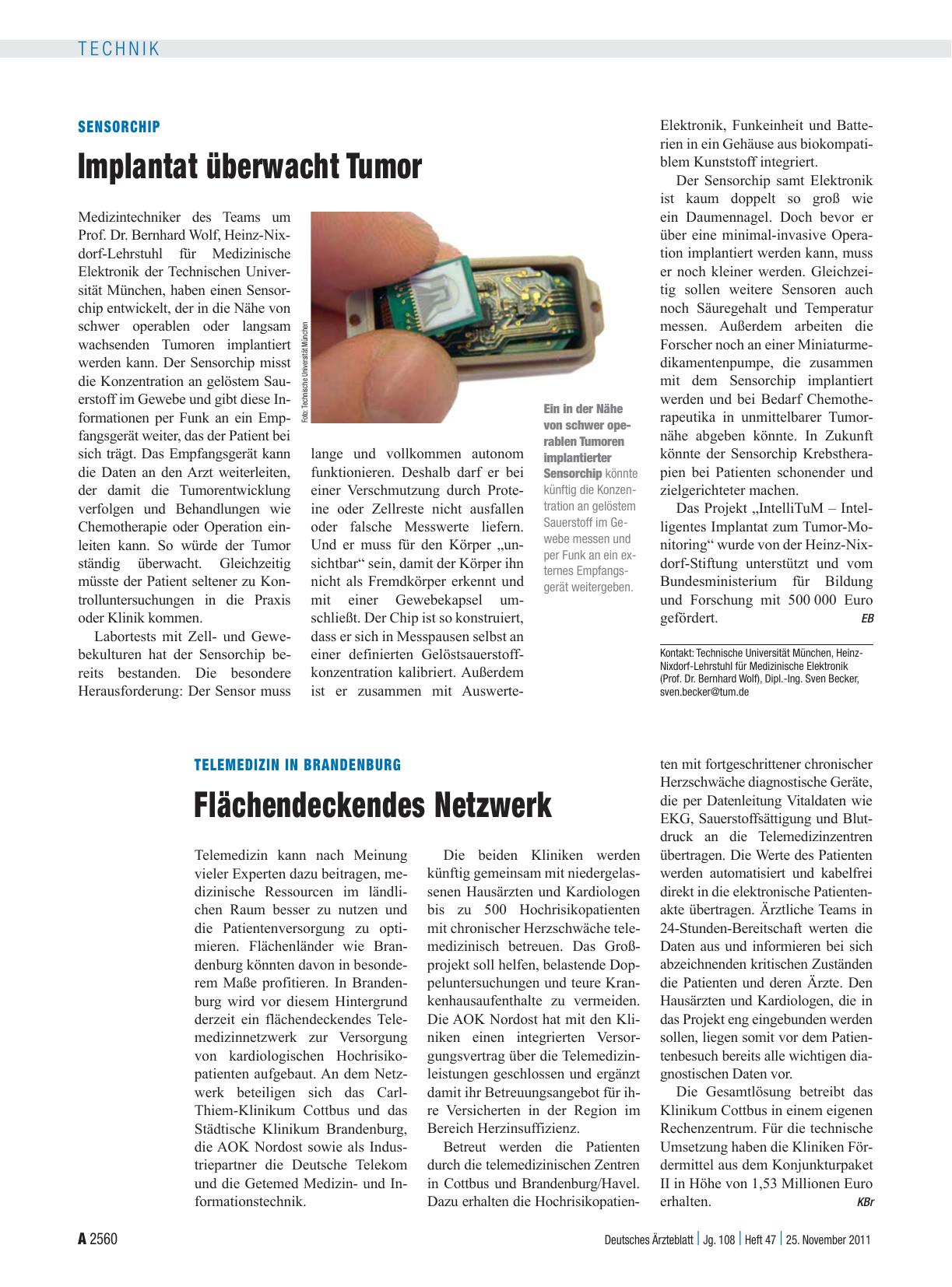 Vorschauseite 1: Telemedizin in Brandenburg: Flächendeckendes Netzwerk