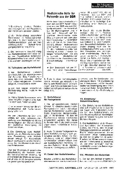 Vorschauseite 1: Medizinische Hilfe für Reisende aus der DDR