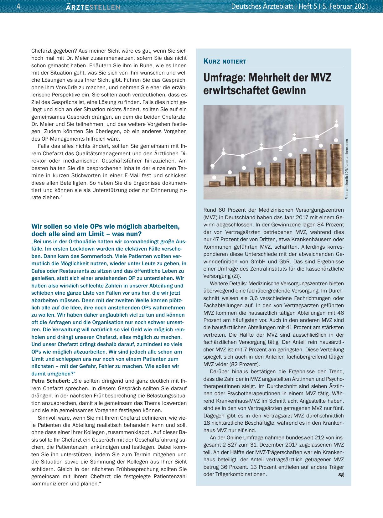 Vorschauseite 1: Umfrage: Mehrheit der MVZ erwirtschaftet Gewinn