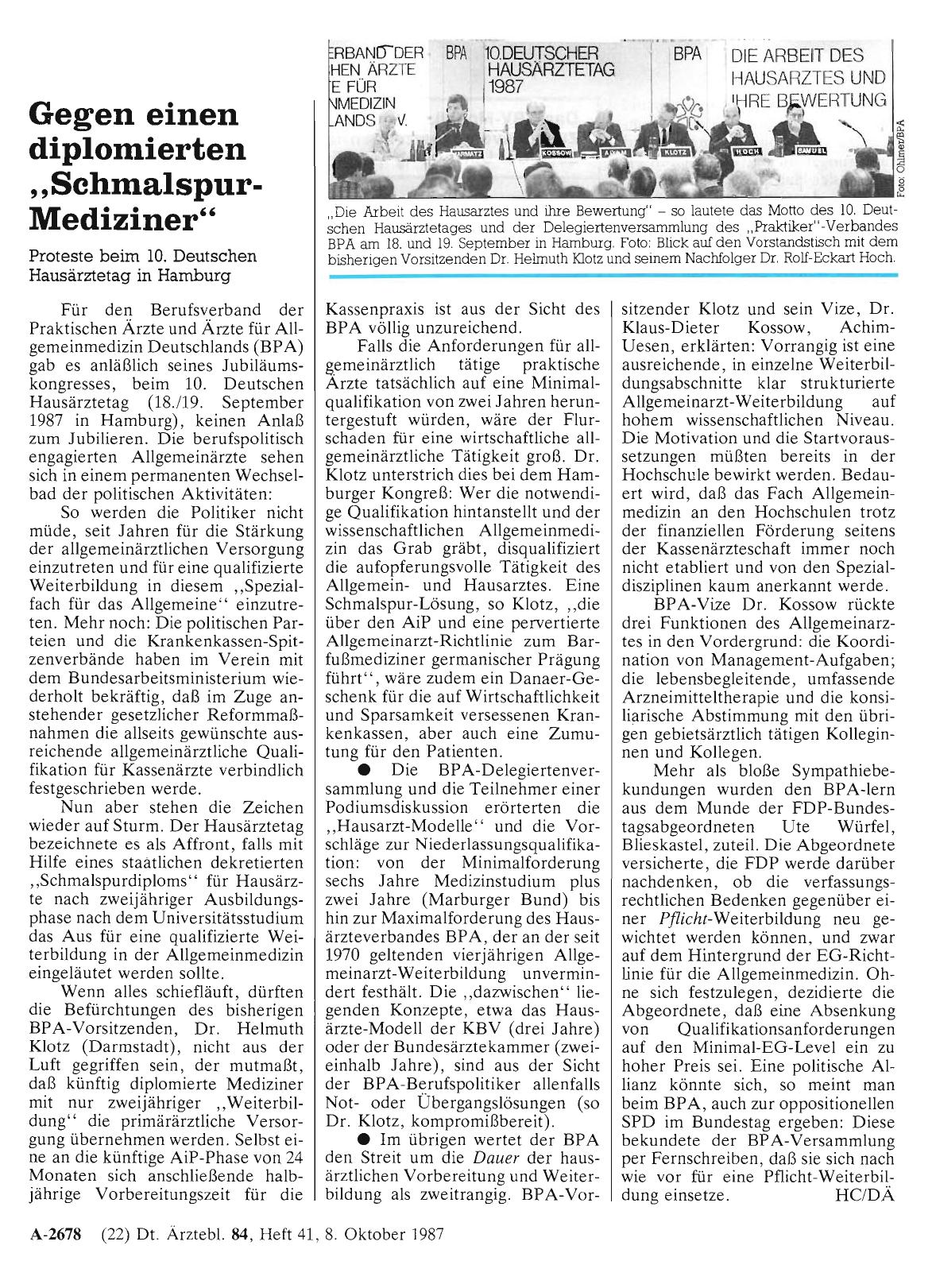Vorschauseite 1: Gegen einen diplomierten „Schmalspur-Mediziner“