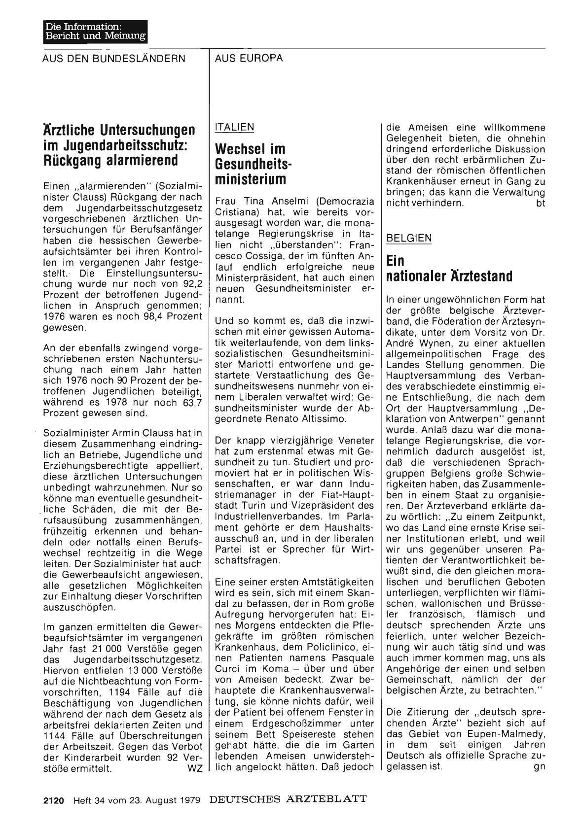Vorschauseite 1: Ärztliche Untersuchungen im Jugendarbeitsschutz: Rückgang alarmierend