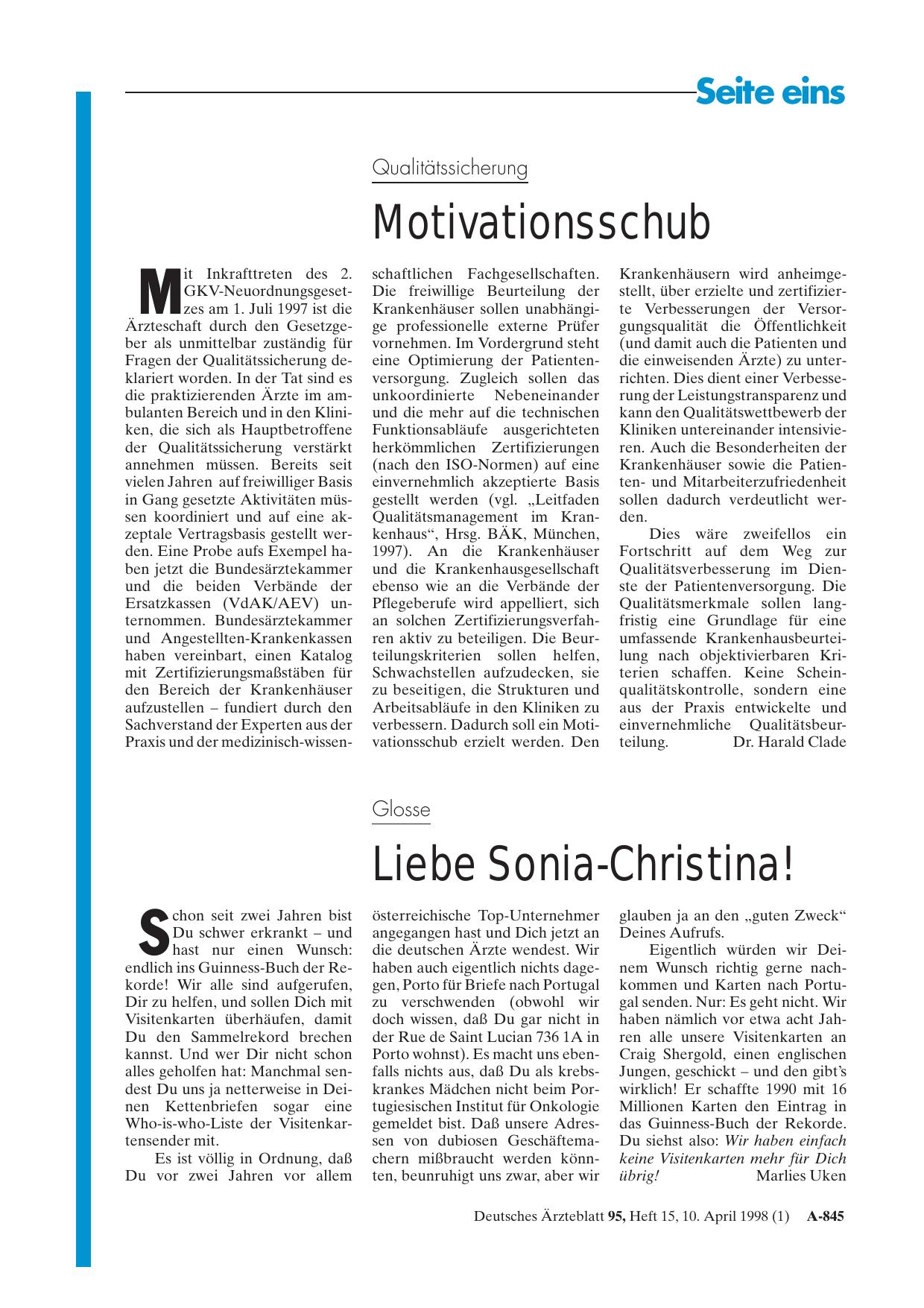 Vorschauseite 1: Qualitätssicherung: Motivationsschub