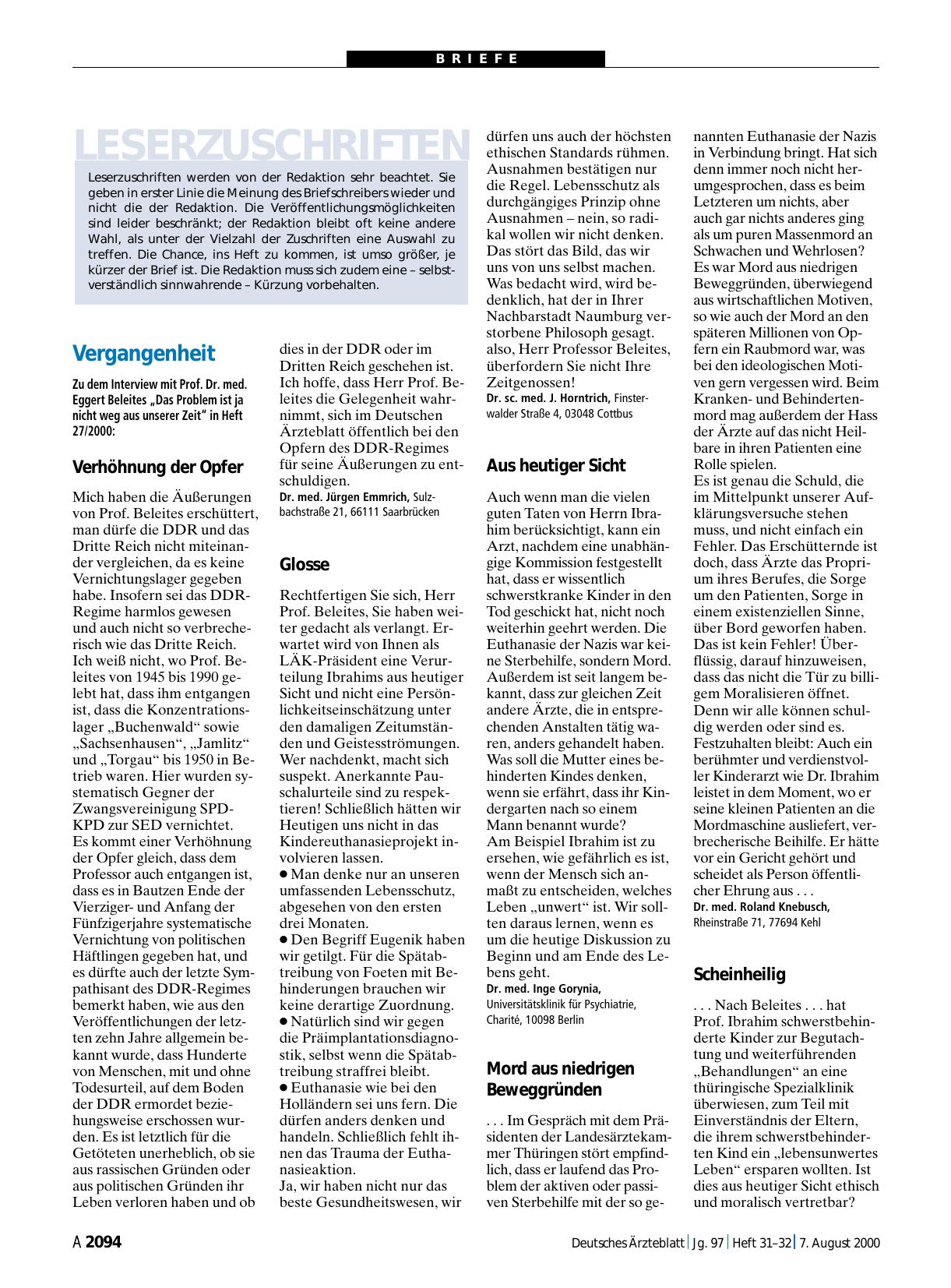 Vorschauseite 1: Vergangenheit: Aus heutiger Sicht