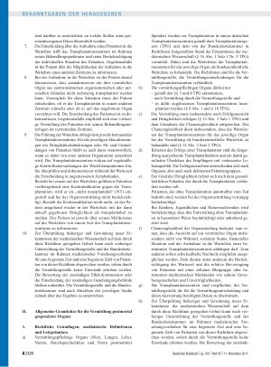 Vorschauseite 2: Richtlinien zur Organtransplantation gem. § 16 Abs. 1 S. 1 Nrn. 2 u. 5 TPG