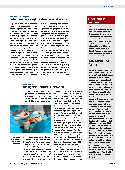 Vorschauseite 1: Organspende: Stiftung sieht Lichtblick in Deutschland
