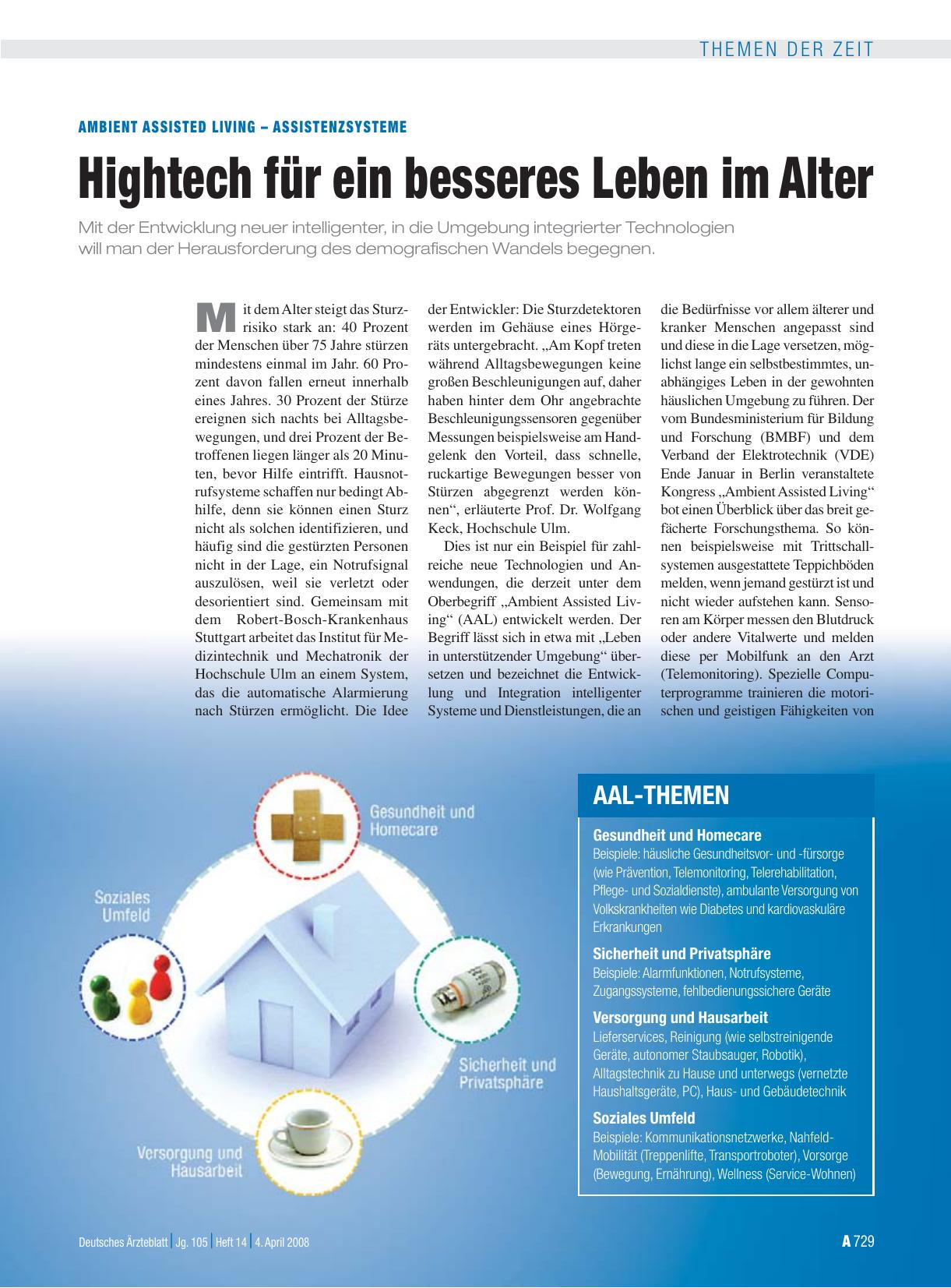 Vorschauseite 1: Ambient Assisted Living – Assistenzsysteme: Hightech für ein besseres Leben im Alter