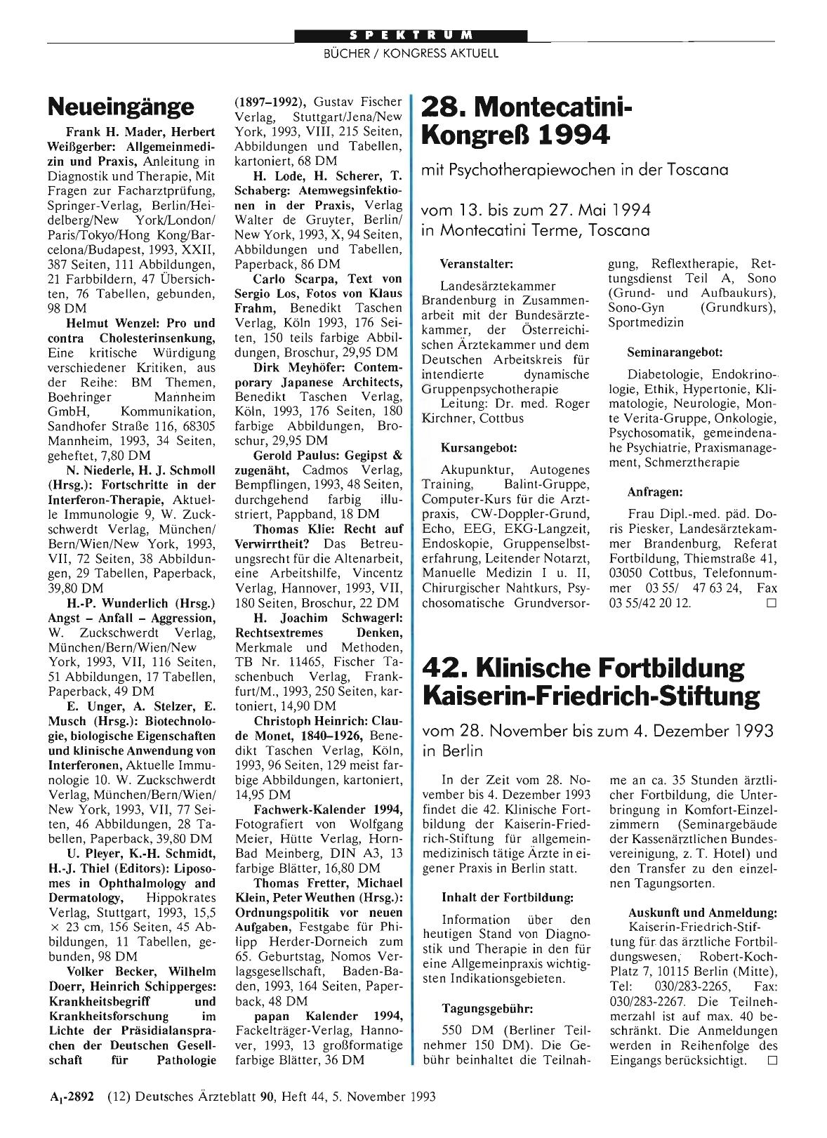 Vorschauseite 1: Neueingänge