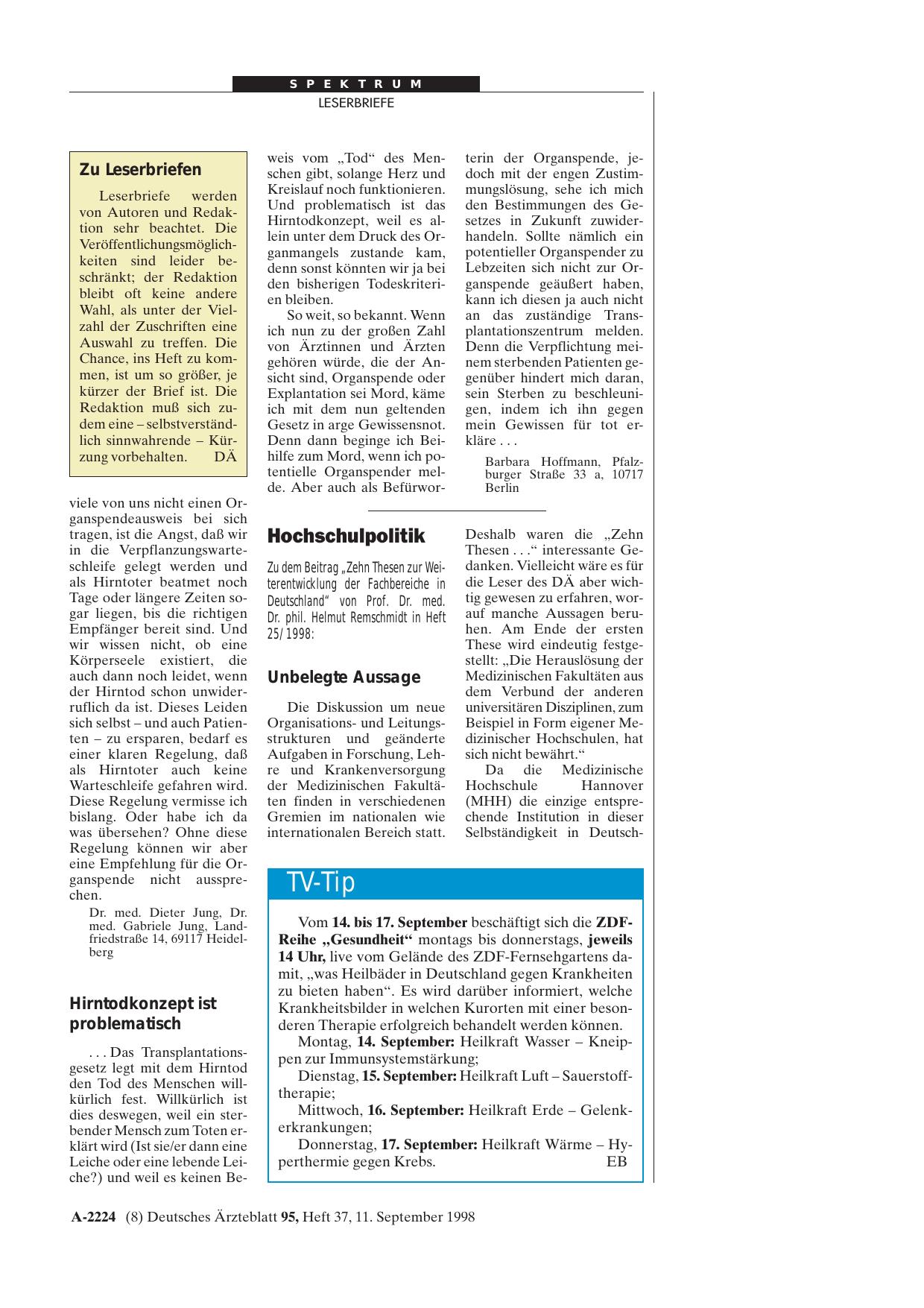Vorschauseite 1: Hochschulpolitik: Unbelegte Aussage