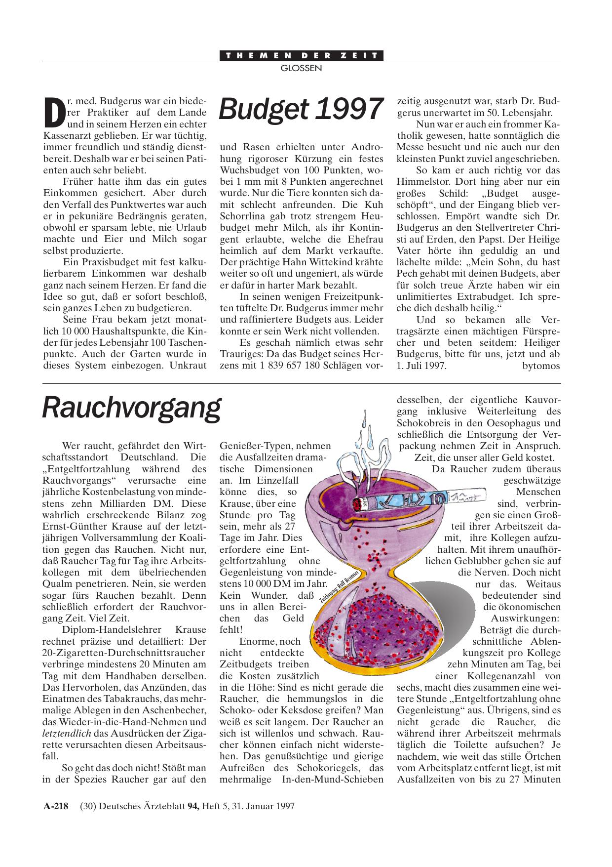 Vorschauseite 1: Budget 1997