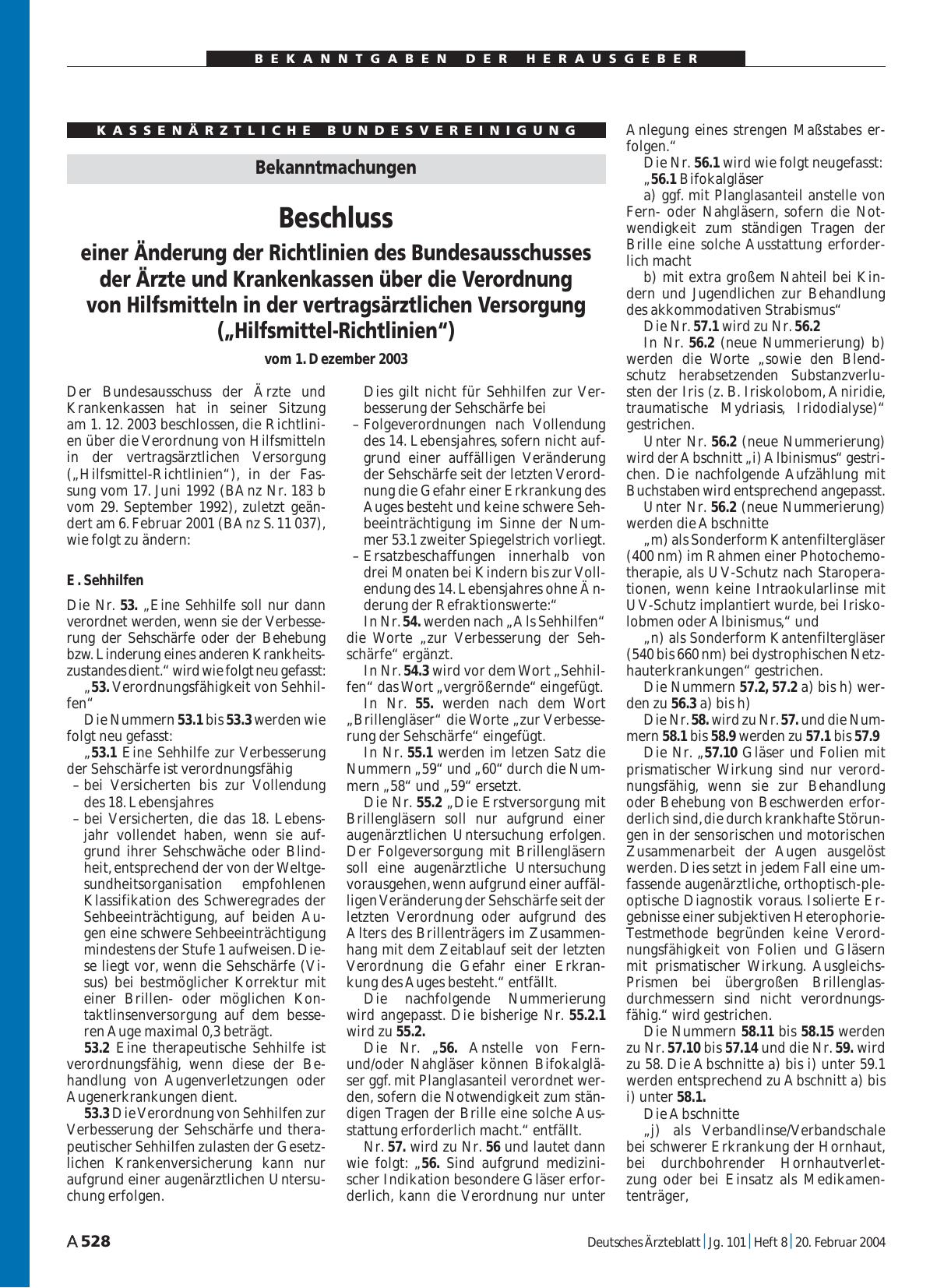 Vorschauseite 1: Bekanntmachungen: Beschluss
