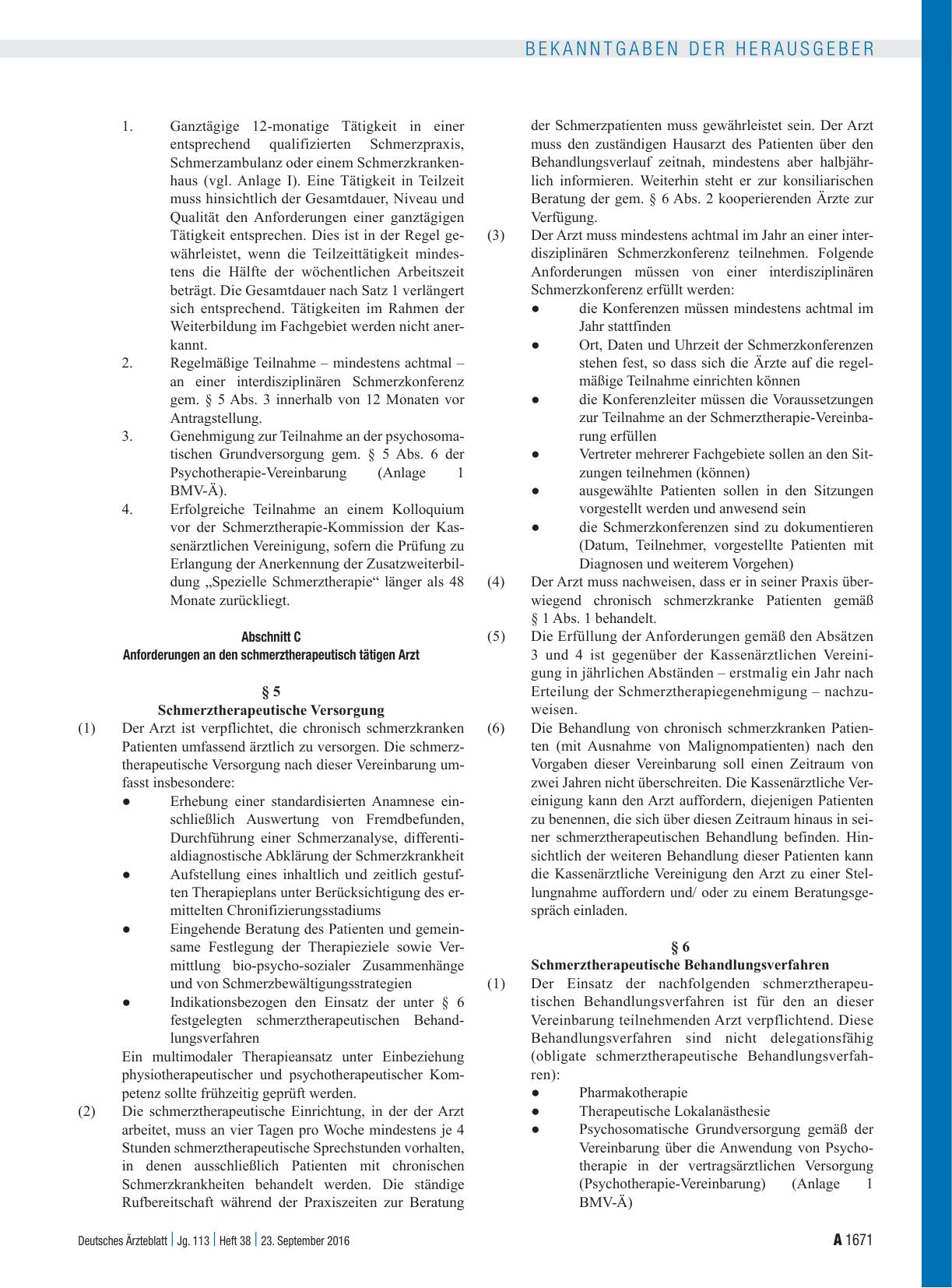 Vorschauseite 3: Überarbeitung der Qualitätssicherungsvereinbarung Schmerztherapie gemäß § 135 Abs. 2 SGB V