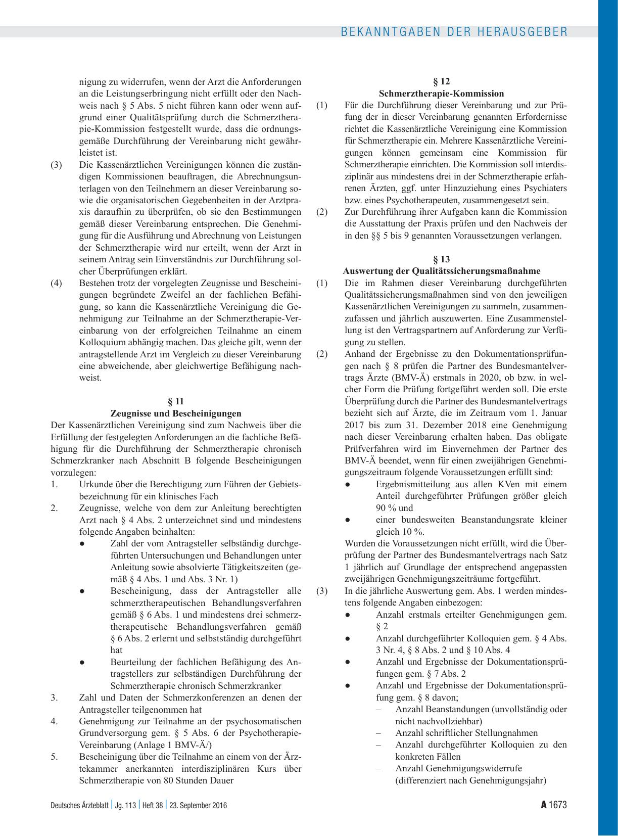Vorschauseite 5: Überarbeitung der Qualitätssicherungsvereinbarung Schmerztherapie gemäß § 135 Abs. 2 SGB V
