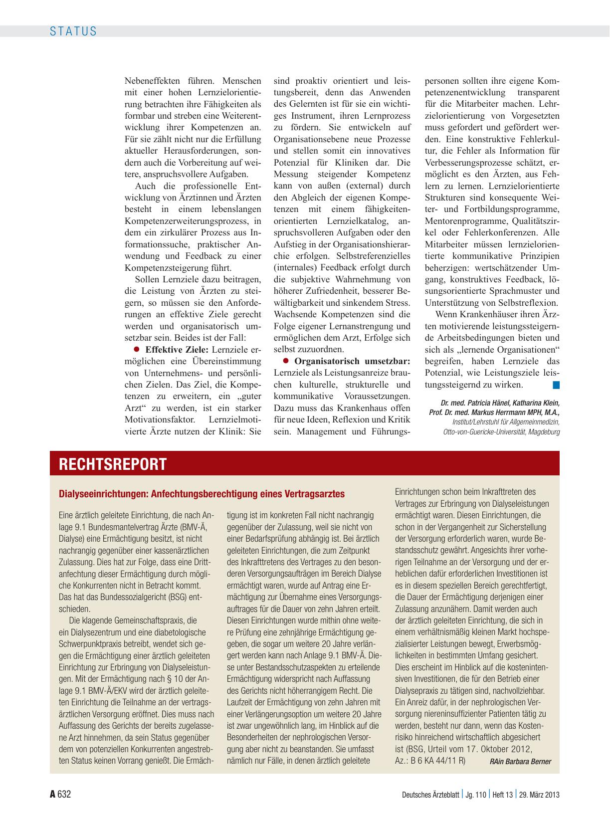 Vorschauseite 1: Dialyseeinrichtungen: Anfechtungsberechtigung eines Vertragsarztes