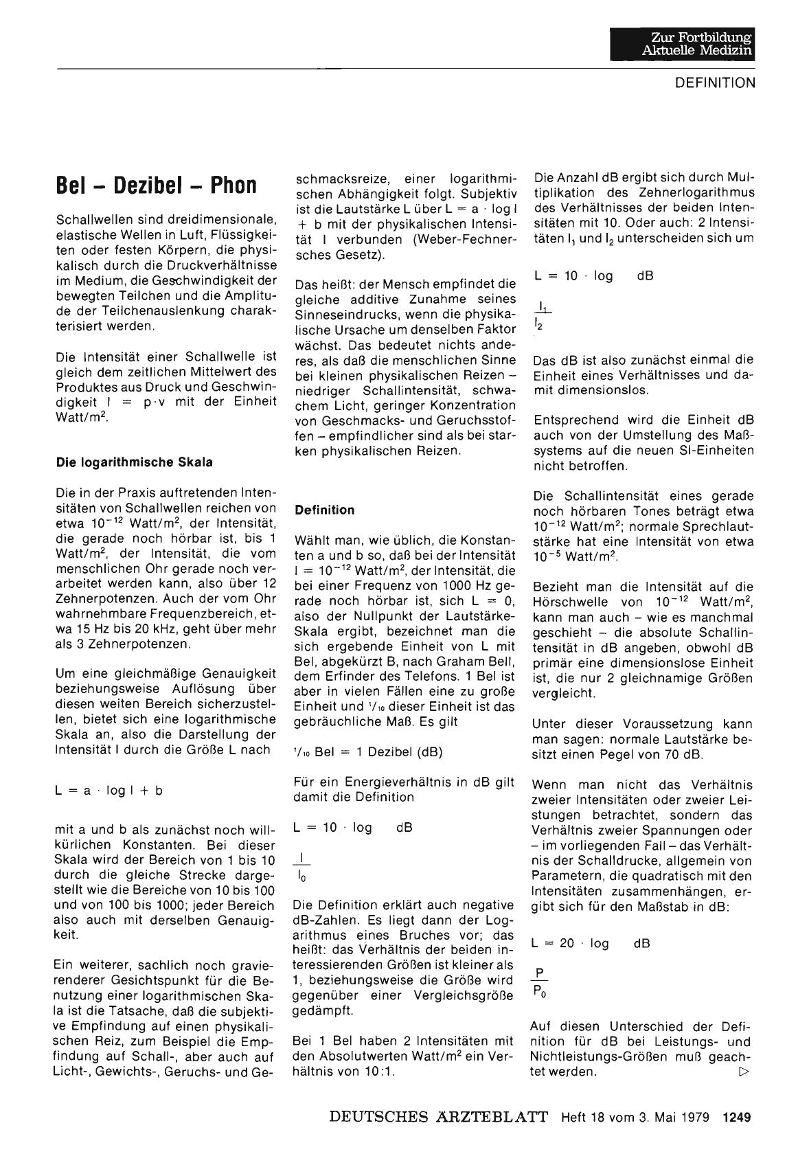 Vorschauseite 1: Bel — Dezibel — Phon