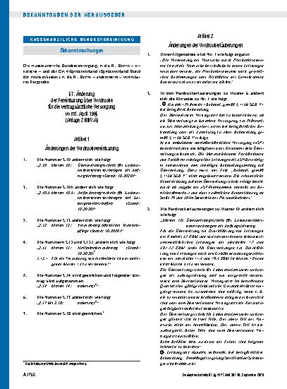 Vorschauseite 1: 57. Änderung der Vereinbarung über Vordrucke für die vertragsärztliche Versorgung vom 1. April 1995 (Anlage 2 BMV-Ä)